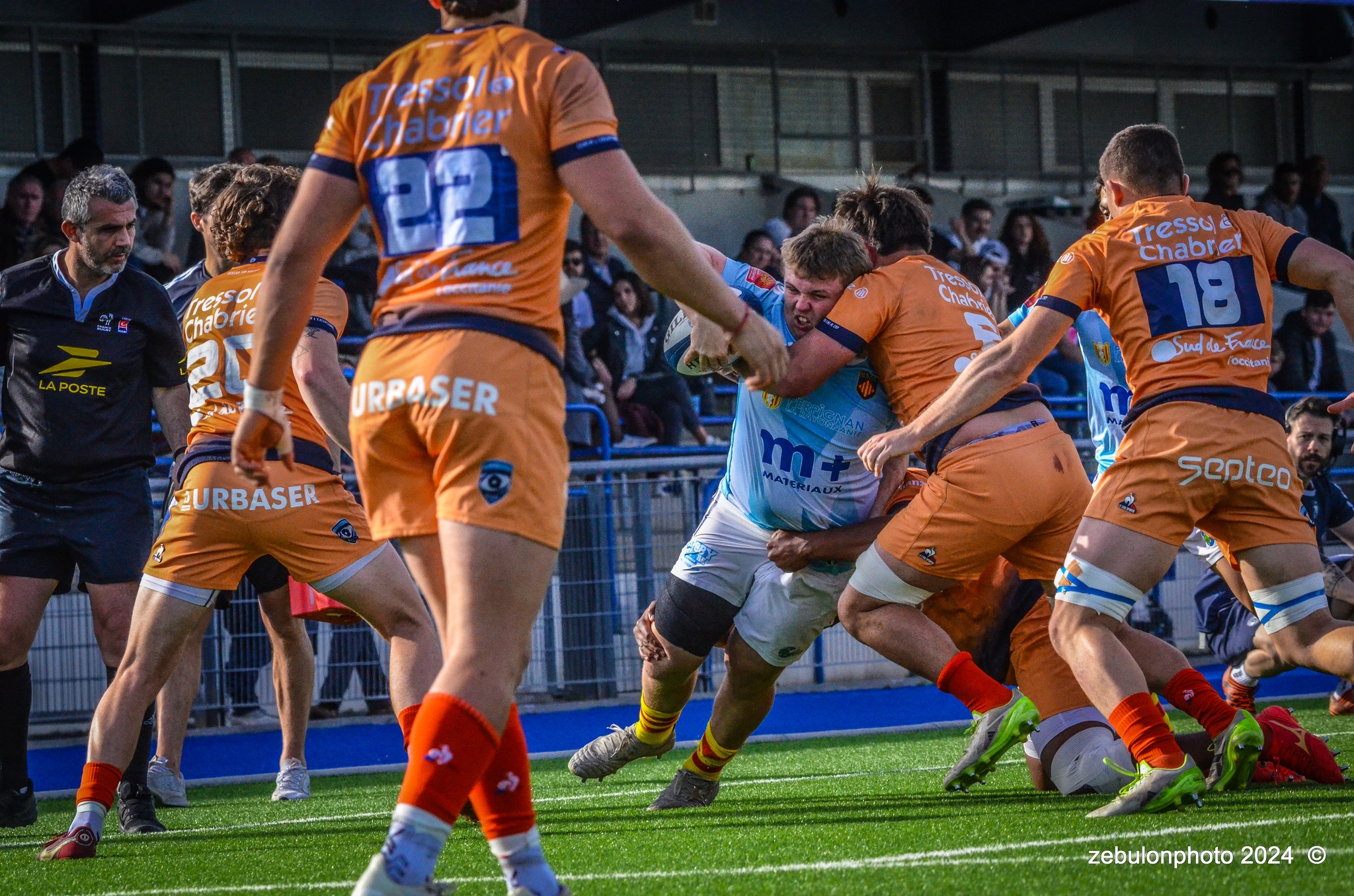  Montpellier Hérault Rugby - US Arlequins Perpignanais - Rugby - 2024 Espoirs - Montpellier (18) vs (7) Perpignan (#ESP24MHRUSAP03) Photo by: Photo Zebulon | Siuxy Sports 2024-03-16