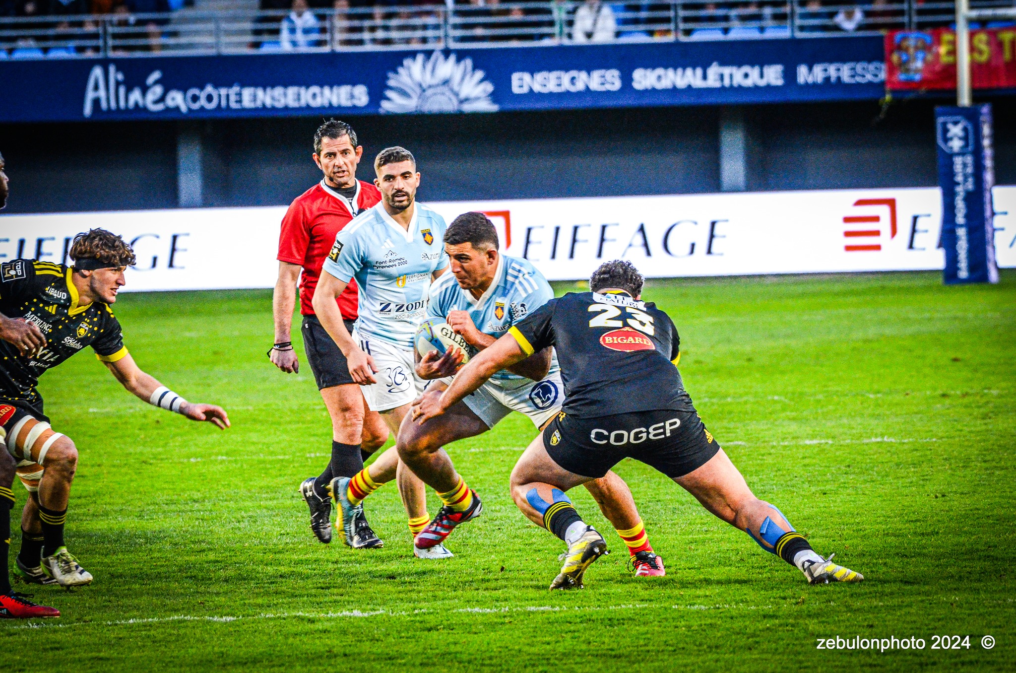  US Arlequins Perpignanais - Stade Rochelais - Rugby - TOP 14 - Perpignan (27) vs (15) La Rochelle (#TOP12USAPSR02) Photo by: Photo Zebulon | Siuxy Sports 2024-02-24