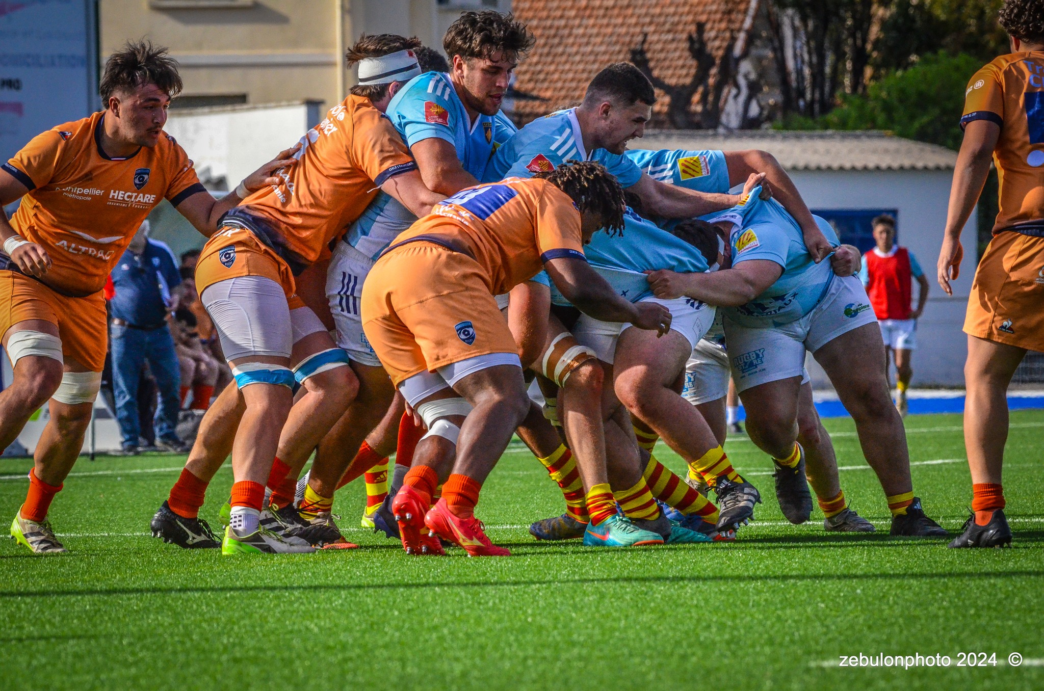  Montpellier Hérault Rugby - US Arlequins Perpignanais - Rugby - 2024 Espoirs - Montpellier (18) vs (7) Perpignan (#ESP24MHRUSAP03) Photo by: Photo Zebulon | Siuxy Sports 2024-03-16