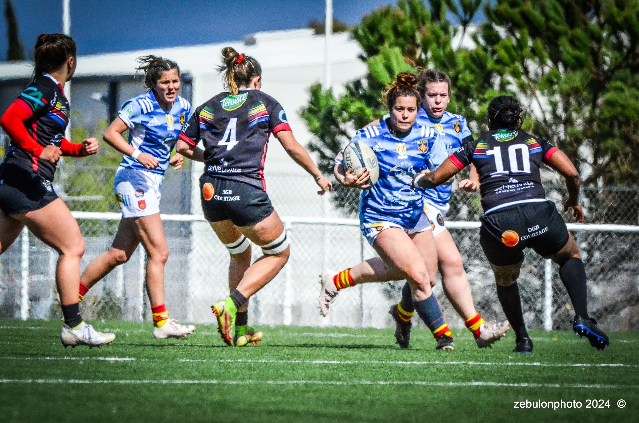  US Arlequins Perpignanais - RC Toulonnais - Rugby - FFR 2024 - Fed 2 Fém - USAP XV (5) vs (10) Toulon    (#FFR24F2FPERTOU03) Photo by: Photo Zebulon | Siuxy Sports 2024-03-31