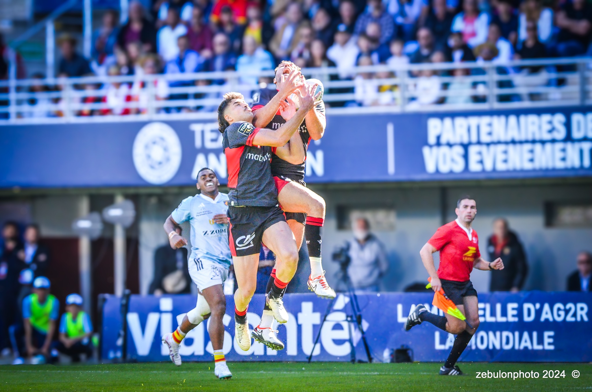  US Arlequins Perpignanais - Lyon Olympique Universitaire - Rugby - FFR 2024 - TOP14 - USAP (51) VS (20) LOU (#FFR24T14USALOU04) Photo by: Photo Zebulon | Siuxy Sports 2024-04-20