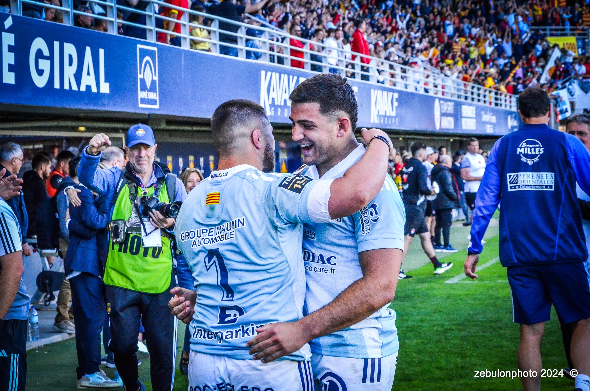  US Arlequins Perpignanais - Lyon Olympique Universitaire - Rugby - FFR 2024 - TOP14 - USAP (51) VS (20) LOU (#FFR24T14USALOU04) Photo by: Photo Zebulon | Siuxy Sports 2024-04-20