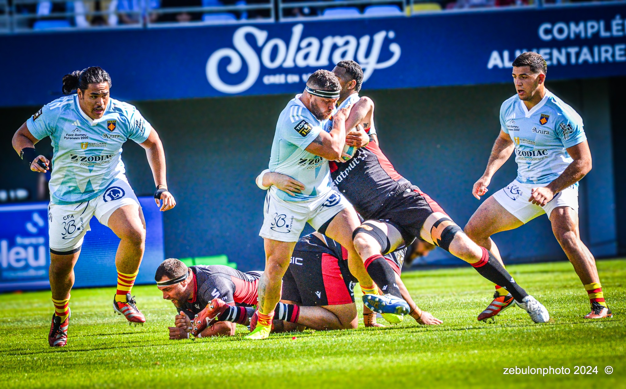  US Arlequins Perpignanais - Lyon Olympique Universitaire - Rugby - FFR 2024 - TOP14 - USAP (51) VS (20) LOU (#FFR24T14USALOU04) Photo by: Photo Zebulon | Siuxy Sports 2024-04-20