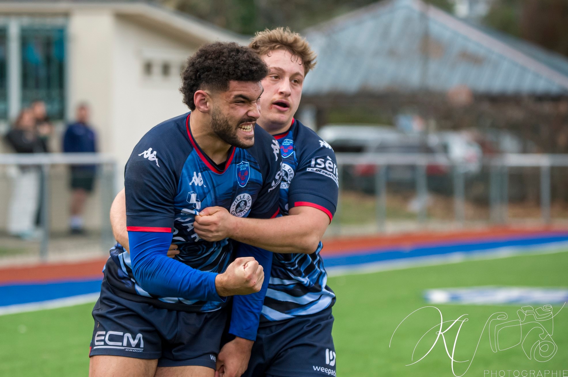 Mathis BARET - Enzo CAMILLERI -  FC Grenoble Rugby - Castres Olympique - Rugby - 2024 Espoirs - FC Grenoble (53) vs (32) Castres Olympique (#ESP24FCGCAS02) Photo by: Karine Valentin | Siuxy Sports 2024-02-17