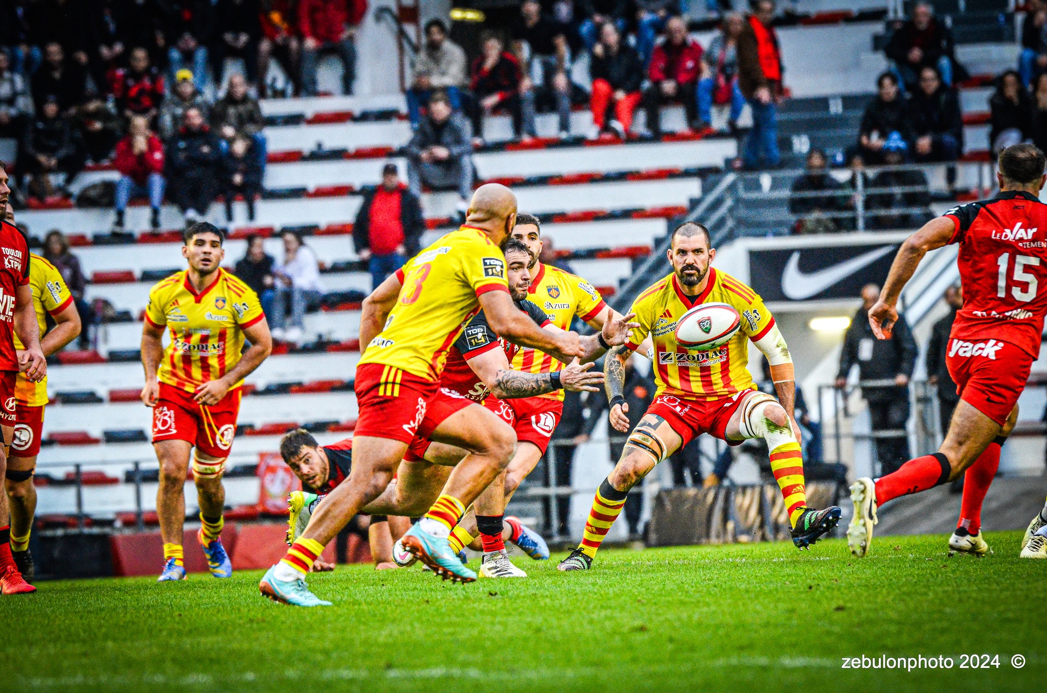  RC Toulonnais - US Arlequins Perpignanais - Rugby - TOP 14 - Toulon (44) vs (22) Perpignan (#TOP1424RCTUSAP03) Photo by: Photo Zebulon | Siuxy Sports 2024-03-02