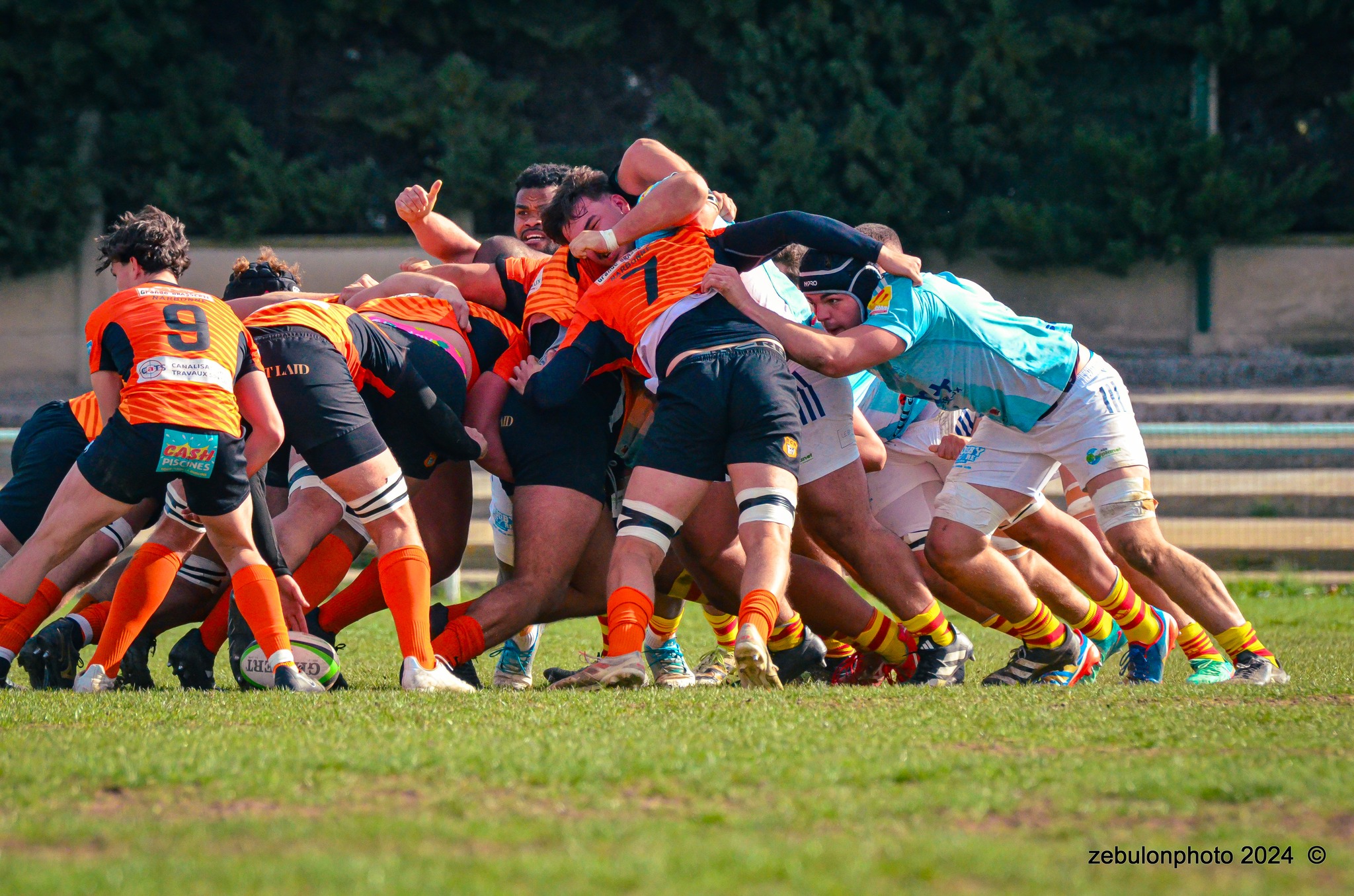  Racing Club Narbonnais - US Arlequins Perpignanais - Rugby - Espoirs - Narbonne vs USAP (#ESP24RCNUSAP02) Photo by: Photo Zebulon | Siuxy Sports 2024-02-17