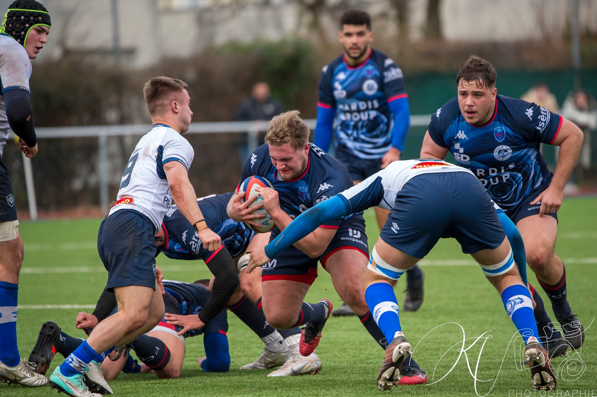 Mathis BARET - Theo LAVOINE -  FC Grenoble Rugby - Castres Olympique - Rugby - 2024 Espoirs - FC Grenoble (53) vs (32) Castres Olympique (#ESP24FCGCAS02) Photo by: Karine Valentin | Siuxy Sports 2024-02-17