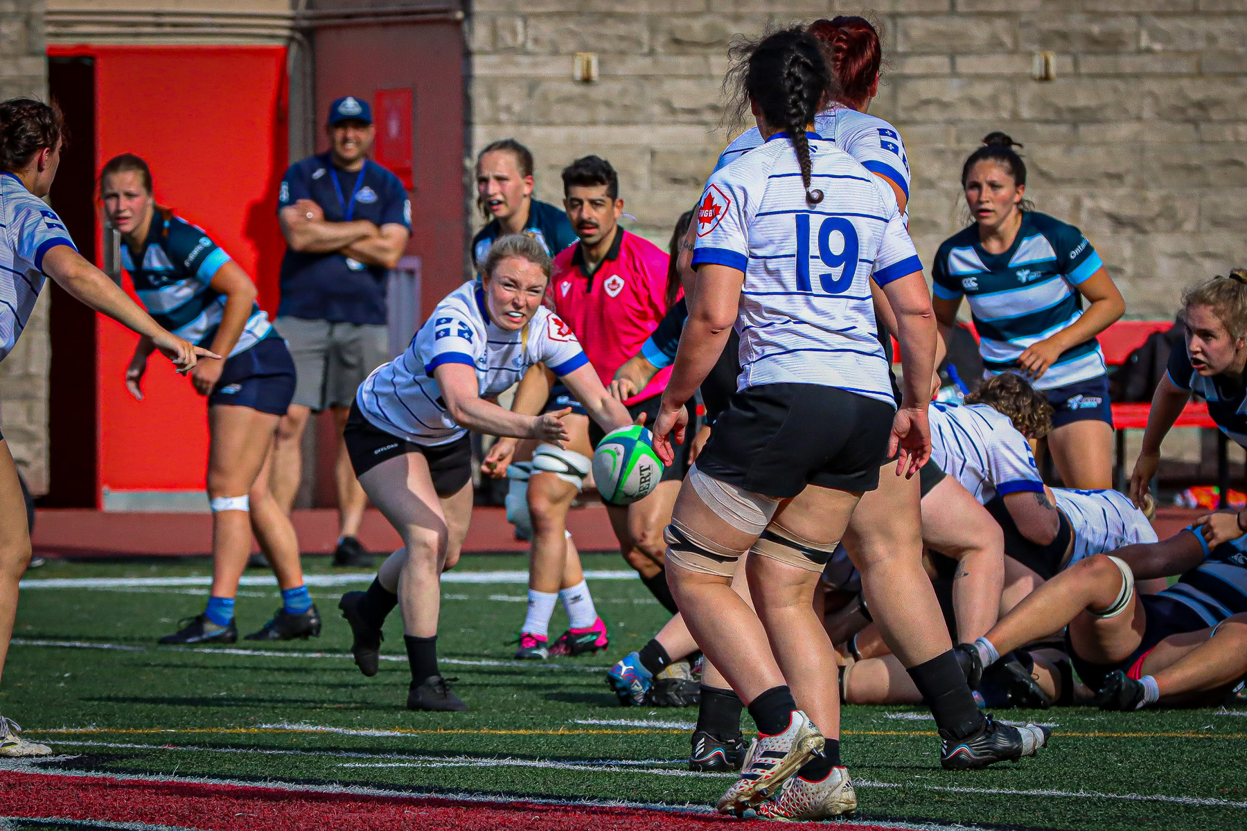  Équipe féminine - Rugby Québec - Ontario Blues (w) - Rugby - QORC-CROQ 2024 - FINALS - QUÉBEC EST (37) VS (13) ONTARIO EST - 1ST POSITION - Reel Mayarts (#QORC24QCEONE16) Photo by: Photo Mayarts | Siuxy Sports 2024-06-01