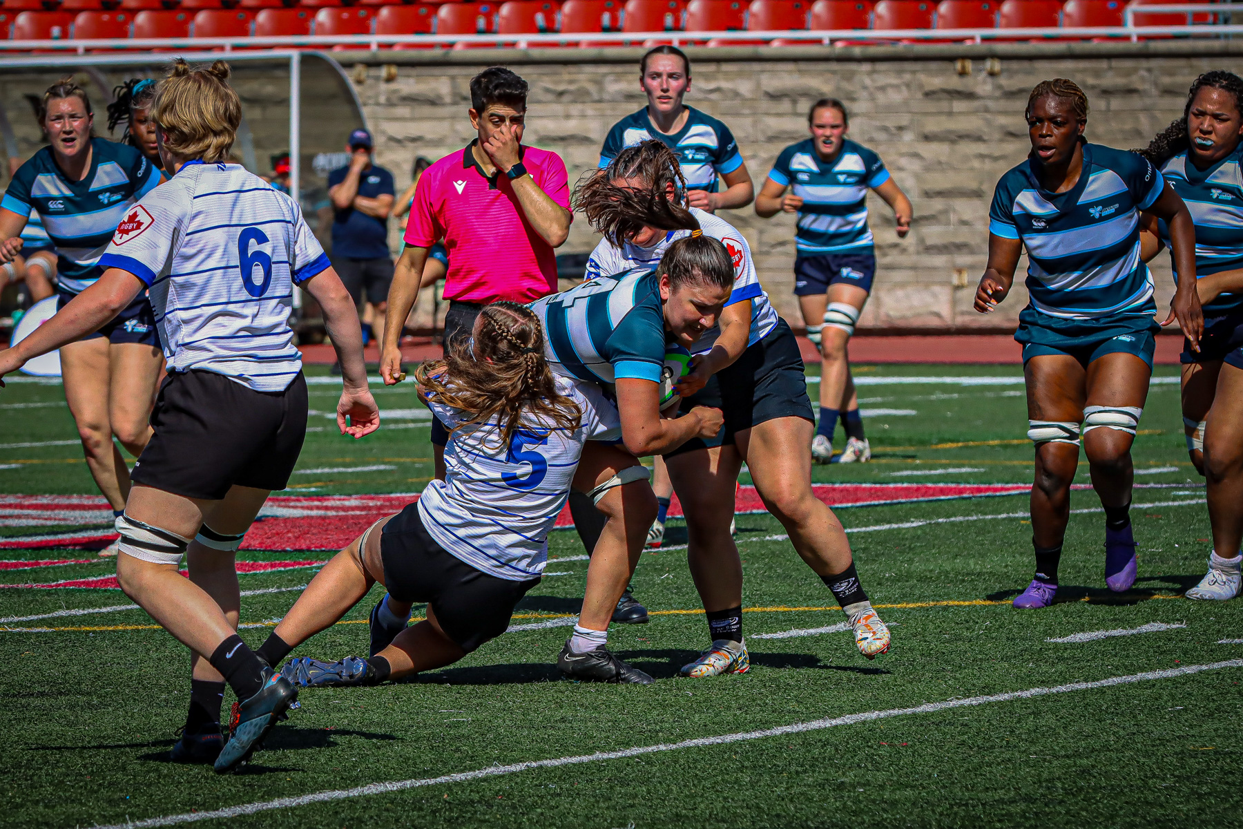  Équipe féminine - Rugby Québec - Ontario Blues (w) - Rugby - QORC-CROQ 2024 - FINALS - QUÉBEC EST (37) VS (13) ONTARIO EST - 1ST POSITION - Reel Mayarts (#QORC24QCEONE16) Photo by: Photo Mayarts | Siuxy Sports 2024-06-01