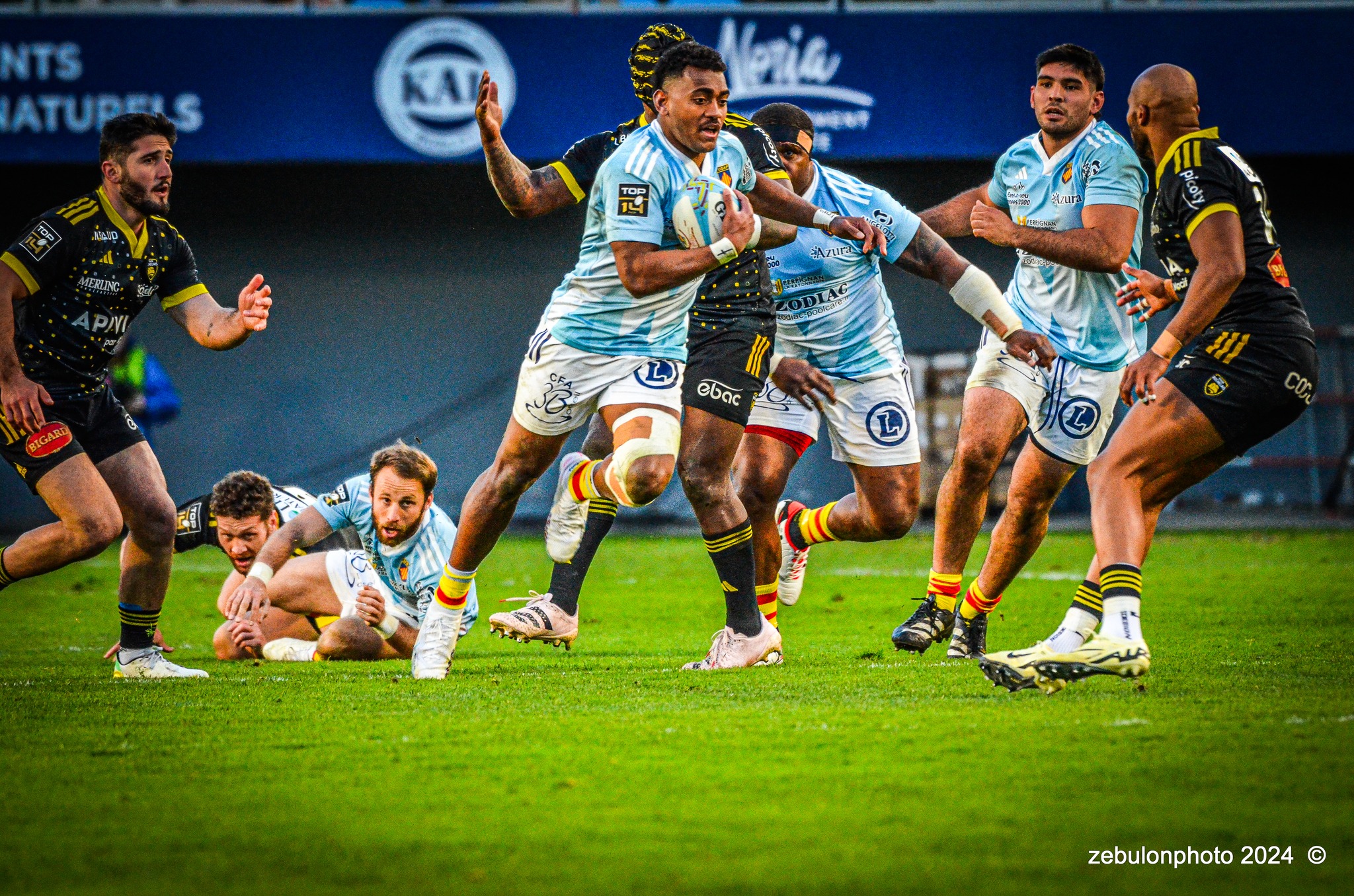  US Arlequins Perpignanais - Stade Rochelais - Rugby - TOP 14 - Perpignan (27) vs (15) La Rochelle (#TOP12USAPSR02) Photo by: Photo Zebulon | Siuxy Sports 2024-02-24