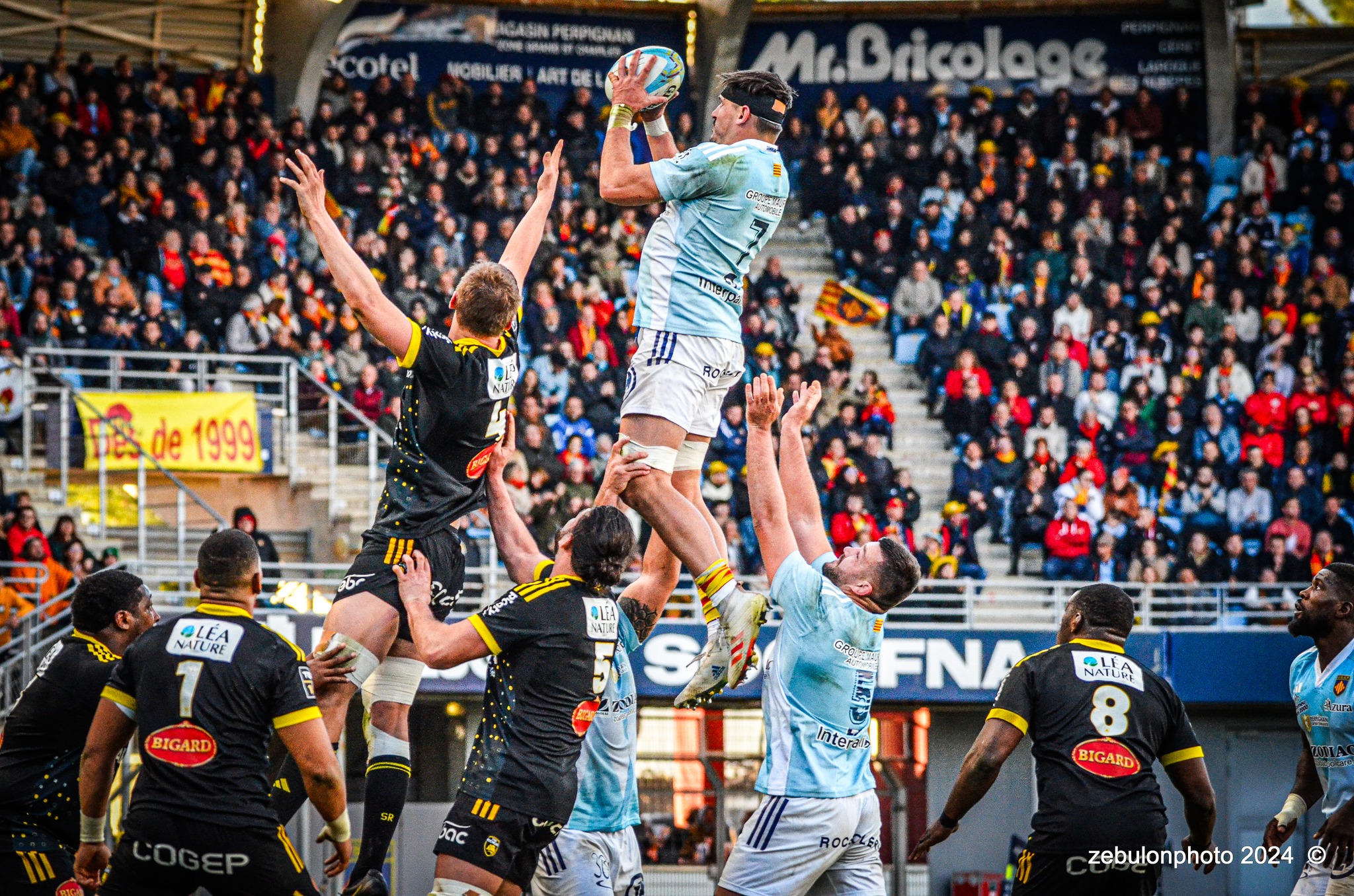  US Arlequins Perpignanais - Stade Rochelais - Rugby - TOP 14 - Perpignan (27) vs (15) La Rochelle (#TOP12USAPSR02) Photo by: Photo Zebulon | Siuxy Sports 2024-02-24