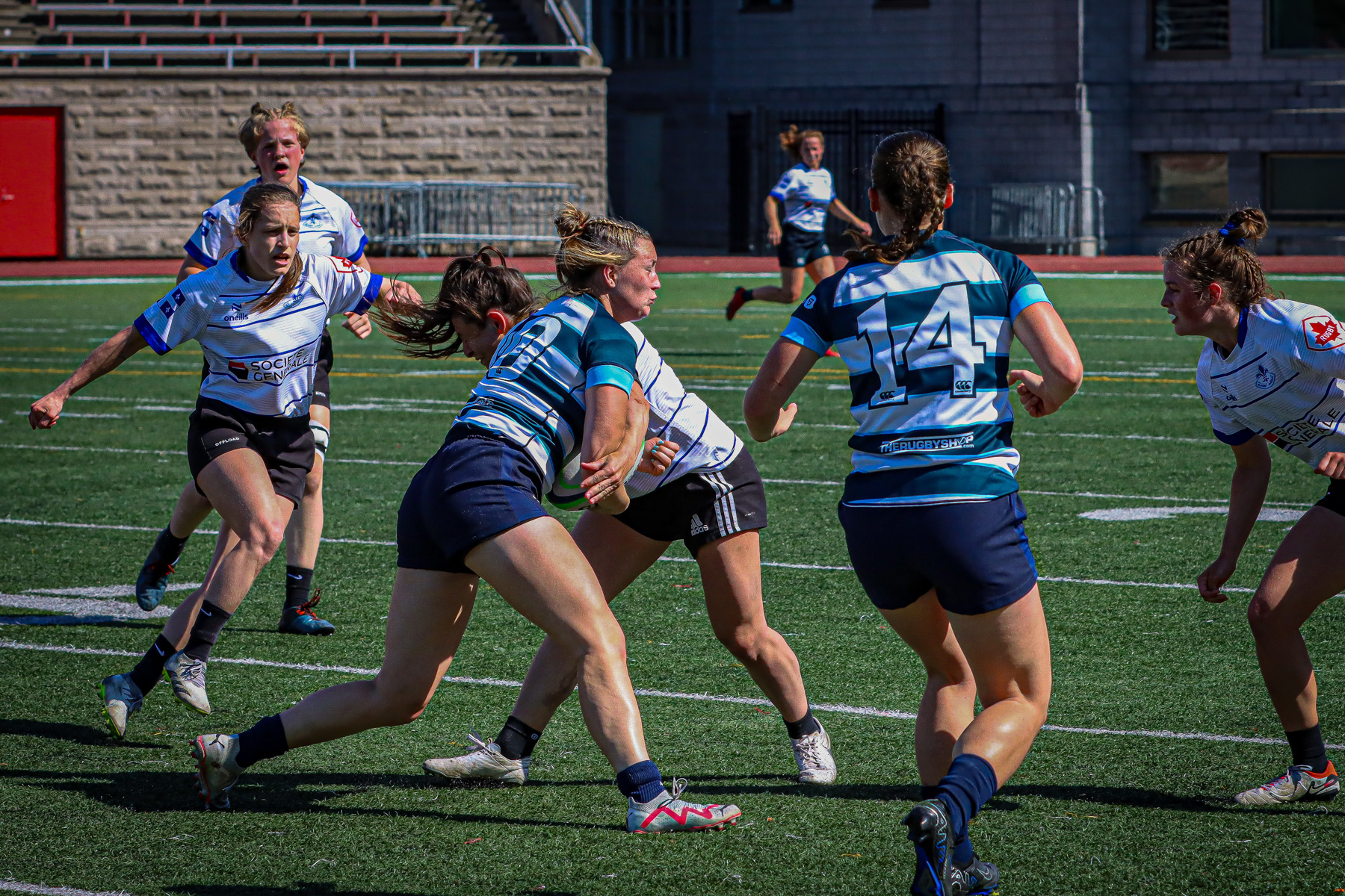 Corinne FRÉCHETTE -  Équipe féminine - Rugby Québec - Ontario Blues (w) - Rugby - QORC-CROQ 2024 - FINALS - QUÉBEC EST (37) VS (13) ONTARIO EST - 1ST POSITION - Reel Mayarts (#QORC24QCEONE16) Photo by: Photo Mayarts | Siuxy Sports 2024-06-01