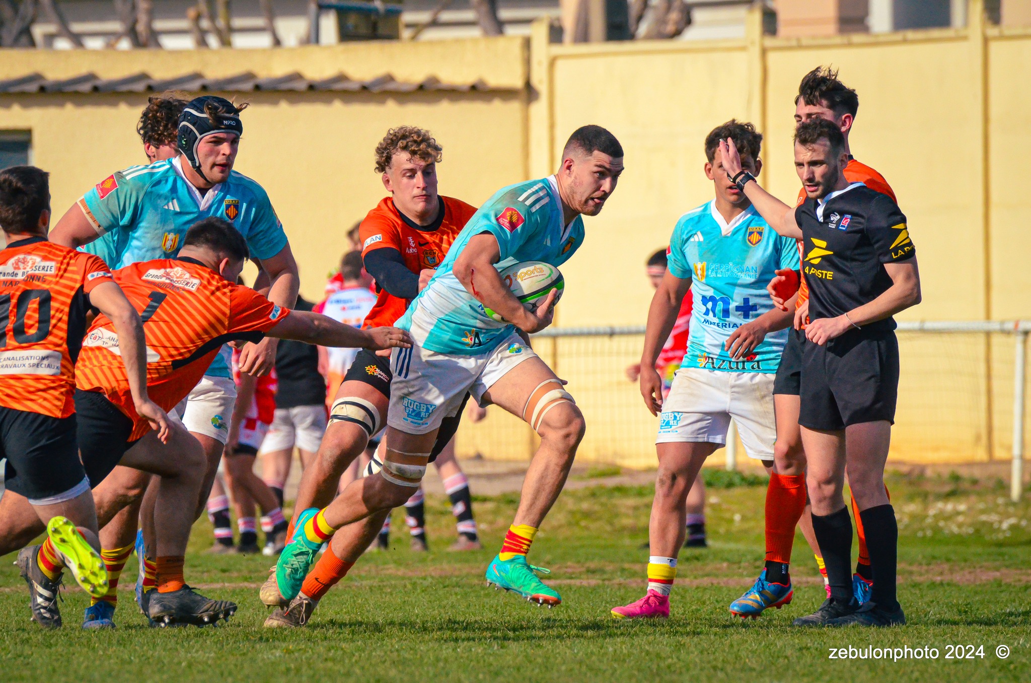  Racing Club Narbonnais - US Arlequins Perpignanais - Rugby - Espoirs - Narbonne vs USAP (#ESP24RCNUSAP02) Photo by: Photo Zebulon | Siuxy Sports 2024-02-17