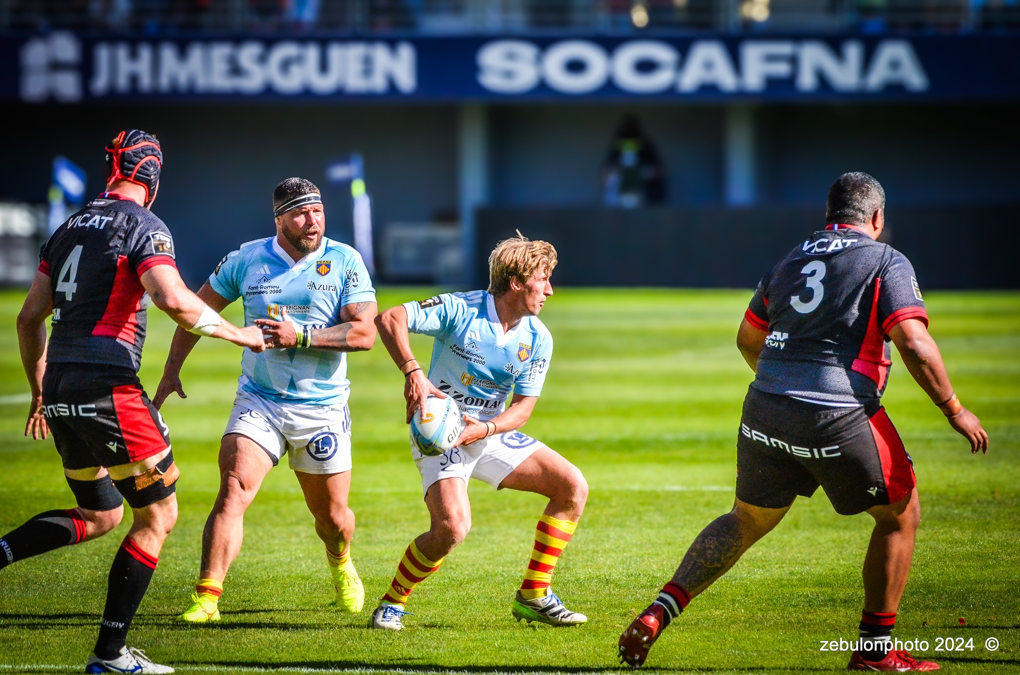  US Arlequins Perpignanais - Lyon Olympique Universitaire - Rugby - FFR 2024 - TOP14 - USAP (51) VS (20) LOU (#FFR24T14USALOU04) Photo by: Photo Zebulon | Siuxy Sports 2024-04-20