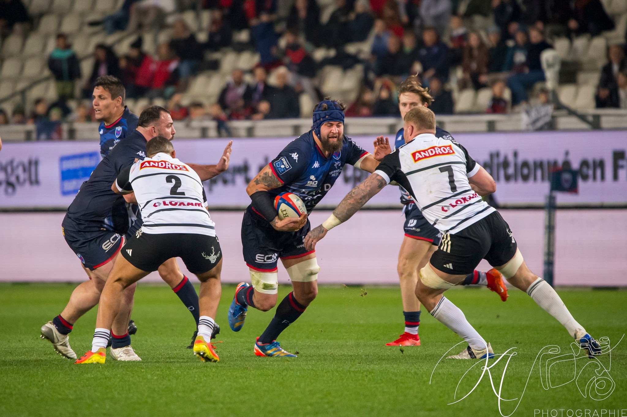 Thomas LAINAULT - Vincent VIAL -  FC Grenoble Rugby - CA Brive - Rugby - Pro D2 - FC Grenoble (40) vs (29) CA Brive (#PD224FCGBRI02) Photo by: Karine Valentin | Siuxy Sports 2024-02-15