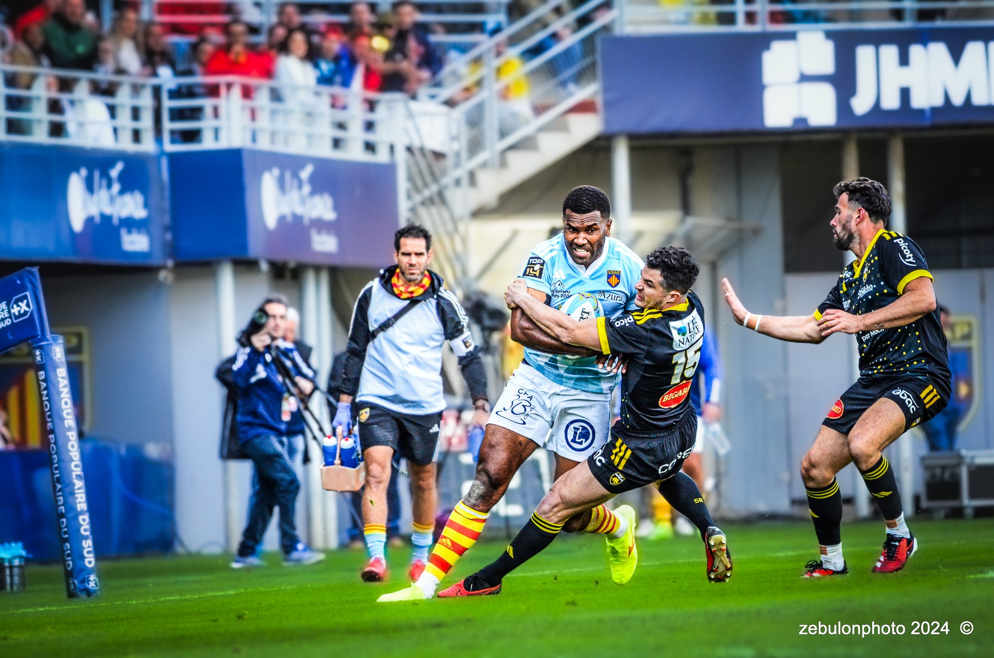  US Arlequins Perpignanais - Stade Rochelais - Rugby - TOP 14 - Perpignan (27) vs (15) La Rochelle (#TOP12USAPSR02) Photo by: Photo Zebulon | Siuxy Sports 2024-02-24