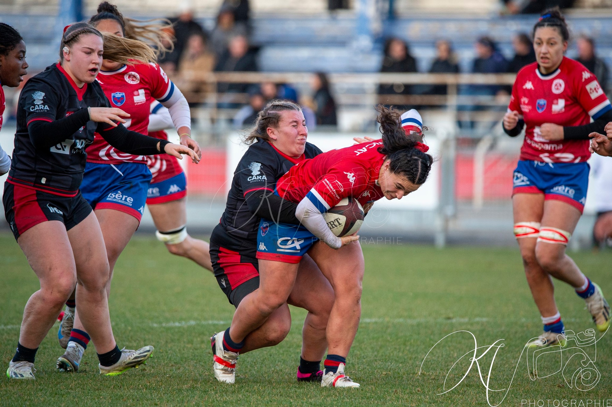  FC Grenoble Rugby - Lyon Olympique Universitaire - Rugby - FFR 2024 - Elite 1 Fém - FCG Amazones (8) vs (5) LOU (#FFR24E1FFCGLOU12) Photo by: Karine Valentin | Siuxy Sports 2024-12-14