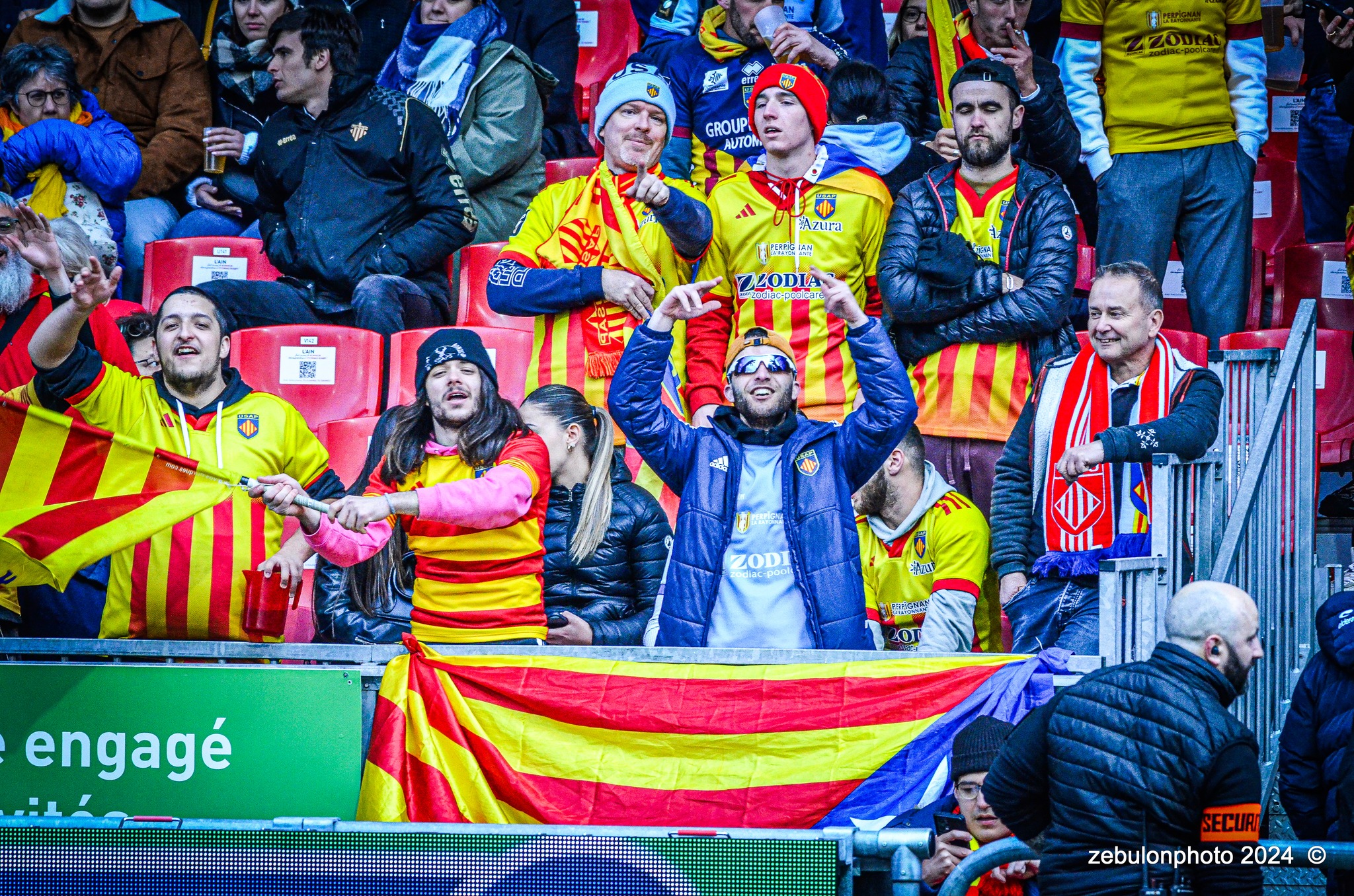  US Oyonnax Rugby - US Arlequins Perpignanais - Rugby - FFR - 2024 Top14 - Oyonnax (14) vs (15) USAP (#FFR24T14OYPP03) Photo by: Photo Zebulon | Siuxy Sports 2024-03-23