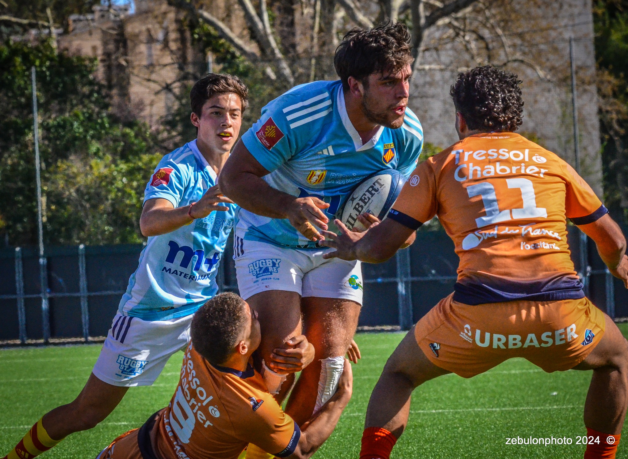  Montpellier Hérault Rugby - US Arlequins Perpignanais - Rugby - 2024 Espoirs - Montpellier (18) vs (7) Perpignan (#ESP24MHRUSAP03) Photo by: Photo Zebulon | Siuxy Sports 2024-03-16