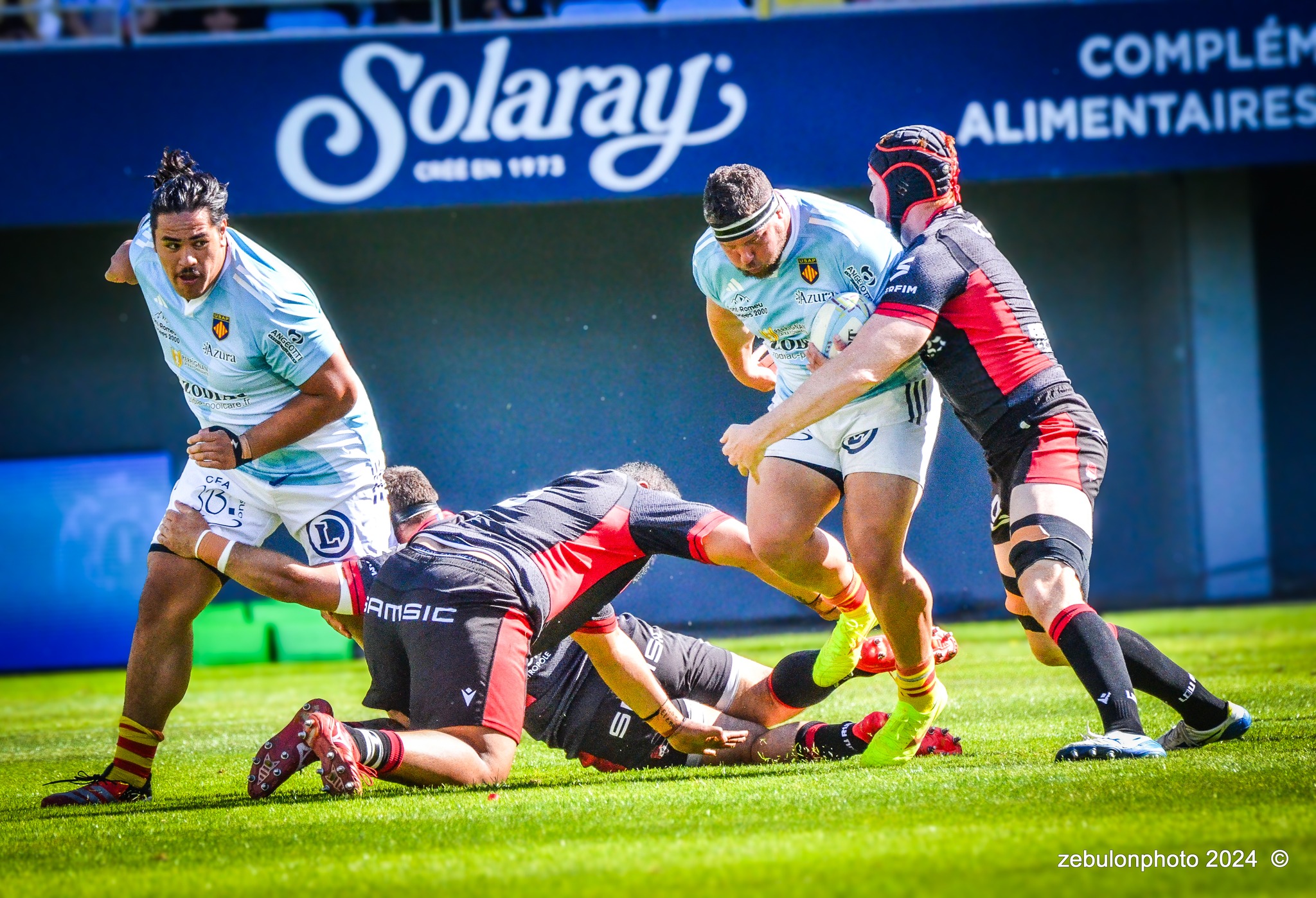  US Arlequins Perpignanais - Lyon Olympique Universitaire - Rugby - FFR 2024 - TOP14 - USAP (51) VS (20) LOU (#FFR24T14USALOU04) Photo by: Photo Zebulon | Siuxy Sports 2024-04-20