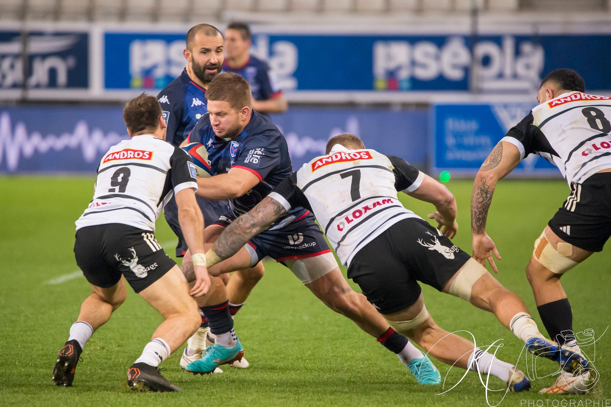 Eric ESCANDE - Mathis SARRAGALLET -  FC Grenoble Rugby - CA Brive - Rugby - Pro D2 - FC Grenoble (40) vs (29) CA Brive (#PD224FCGBRI02) Photo by: Karine Valentin | Siuxy Sports 2024-02-15