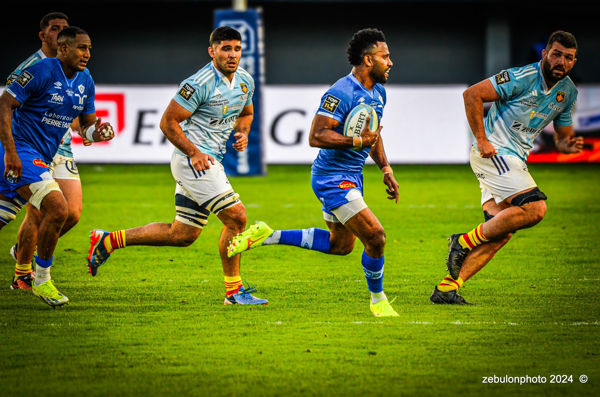  US Arlequins Perpignanais - Castres Olympique - Rugby - FFR 2024 - Top14 - USAP (43) vs (12) Castres  (#FFR24TOPPERCAS03) Photo by: Photo Zebulon | Siuxy Sports 2024-03-30