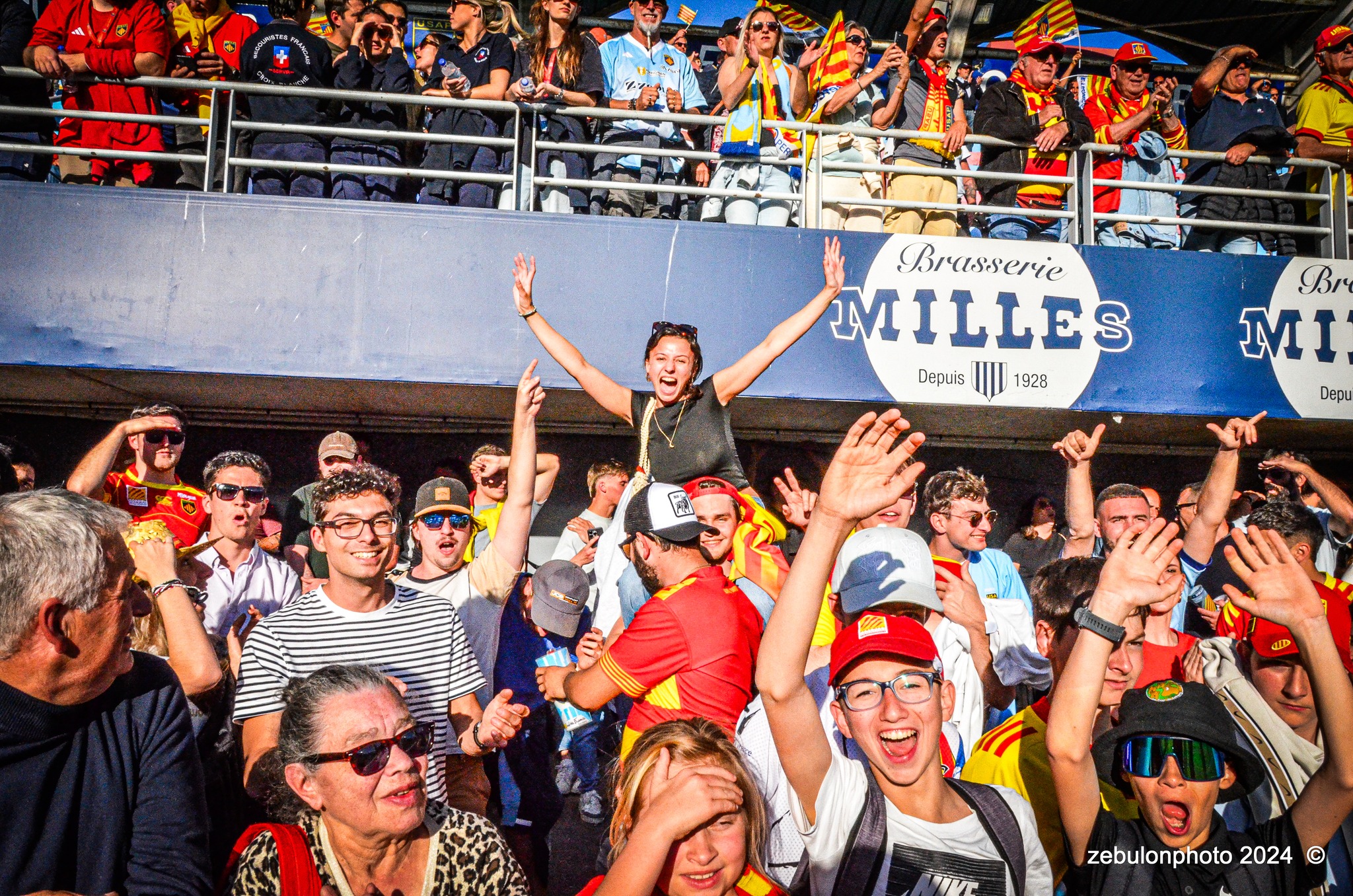  US Arlequins Perpignanais - Lyon Olympique Universitaire - Rugby - FFR 2024 - TOP14 - USAP (51) VS (20) LOU (#FFR24T14USALOU04) Photo by: Photo Zebulon | Siuxy Sports 2024-04-20