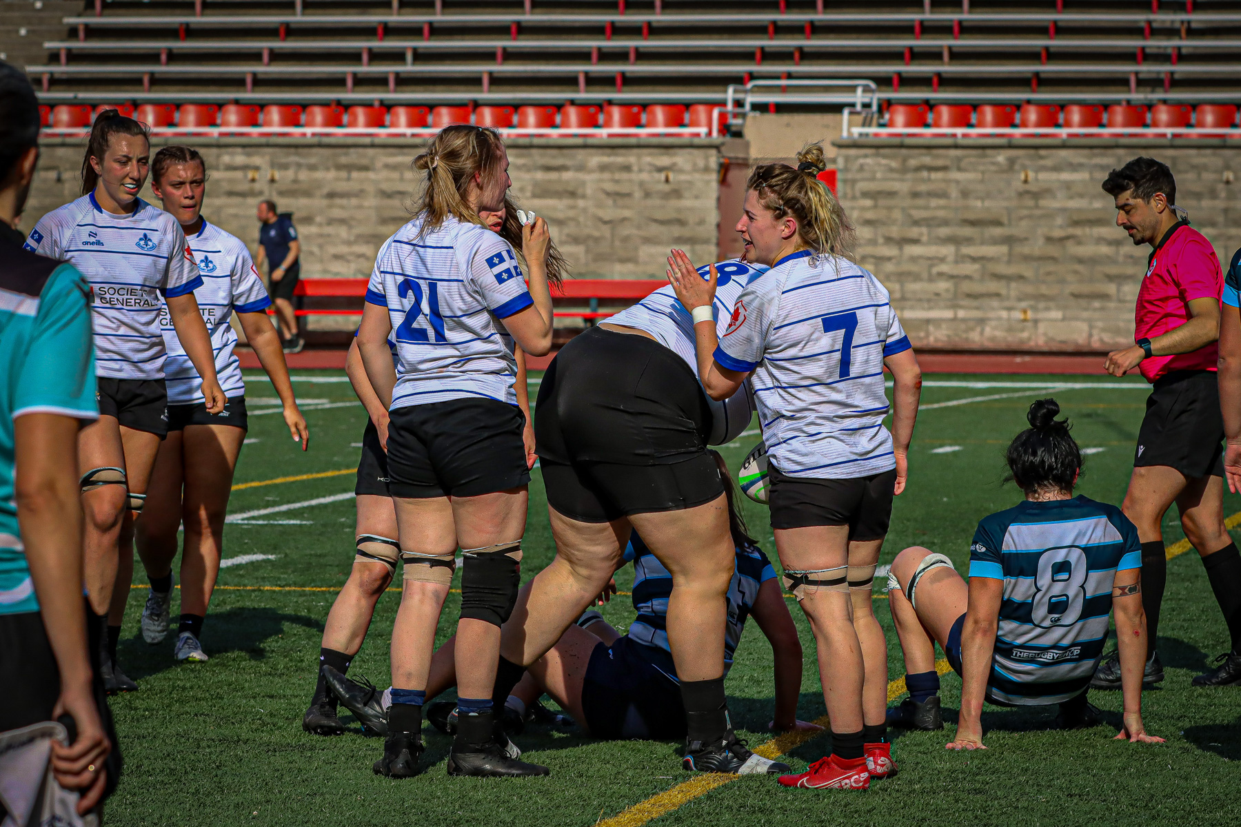  Équipe féminine - Rugby Québec - Ontario Blues (w) - Rugby - QORC-CROQ 2024 - FINALS - QUÉBEC EST (37) VS (13) ONTARIO EST - 1ST POSITION - Reel Mayarts (#QORC24QCEONE16) Photo by: Photo Mayarts | Siuxy Sports 2024-06-01