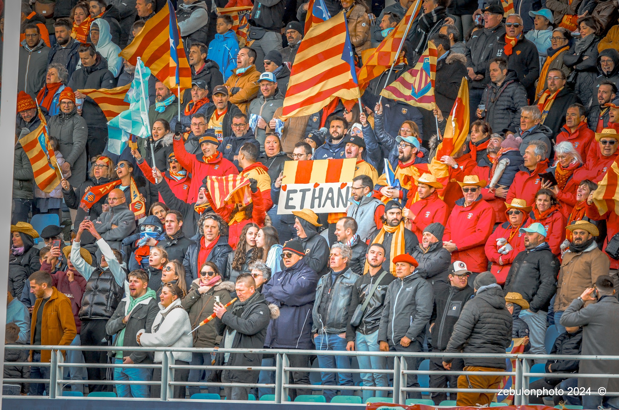  US Arlequins Perpignanais - Stade Rochelais - Rugby - TOP 14 - Perpignan (27) vs (15) La Rochelle (#TOP12USAPSR02) Photo by: Photo Zebulon | Siuxy Sports 2024-02-24