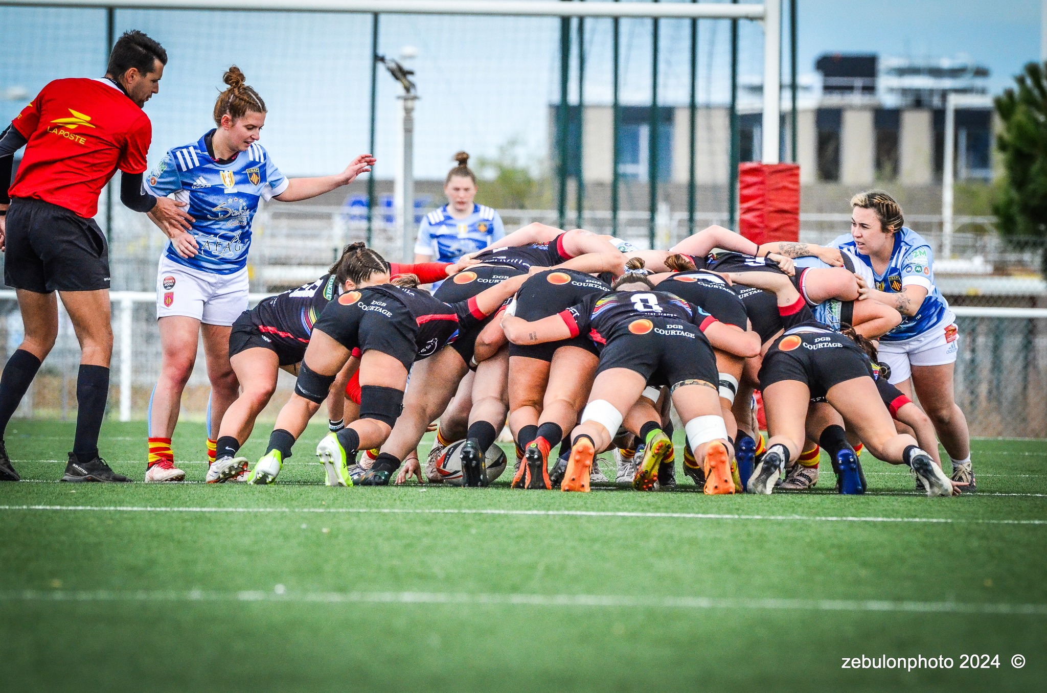  US Arlequins Perpignanais - RC Toulonnais - Rugby - FFR 2024 - Fed 2 Fém - USAP XV (5) vs (10) Toulon    (#FFR24F2FPERTOU03) Photo by: Photo Zebulon | Siuxy Sports 2024-03-31