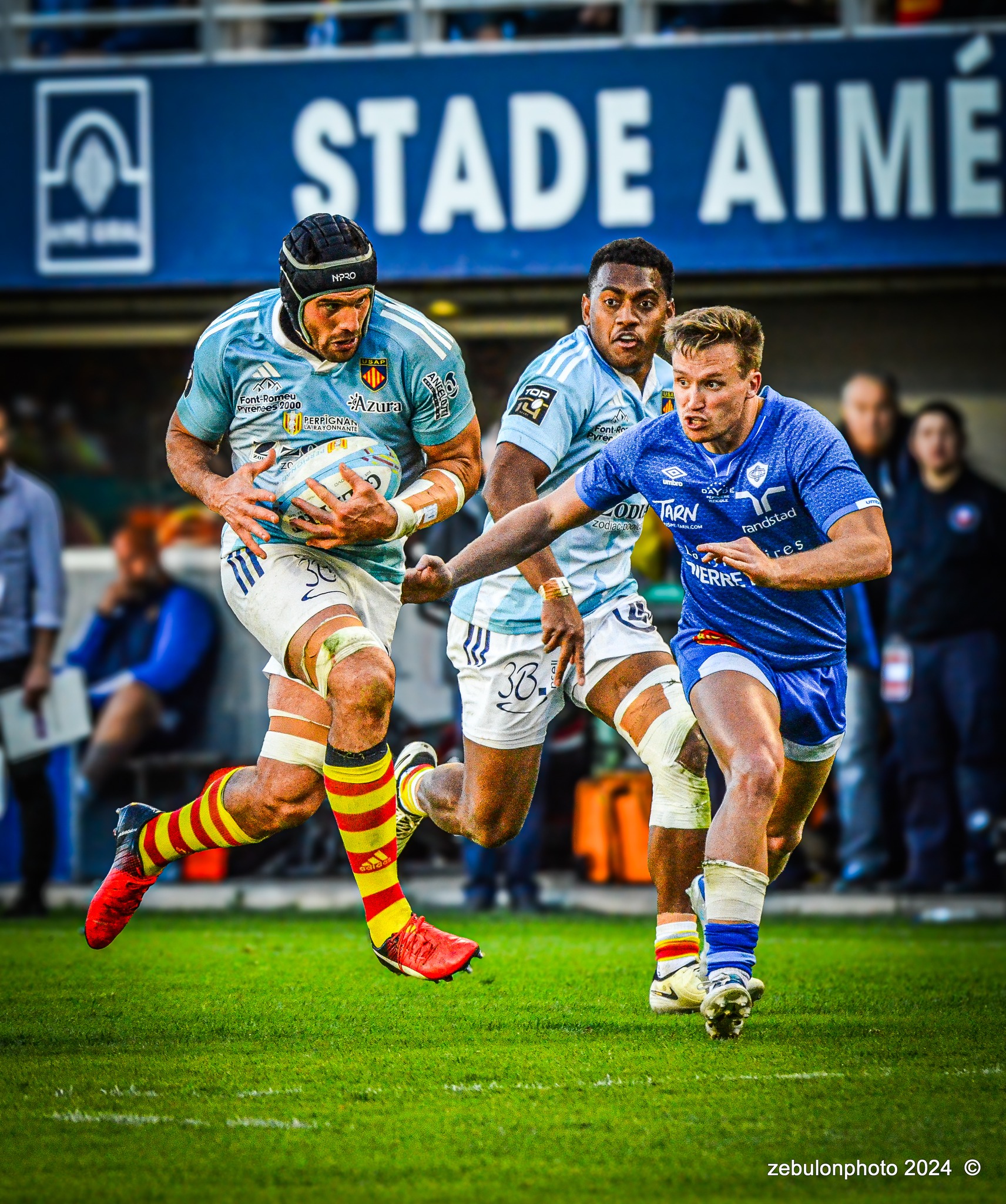  US Arlequins Perpignanais - Castres Olympique - Rugby - FFR 2024 - Top14 - USAP (43) vs (12) Castres  (#FFR24TOPPERCAS03) Photo by: Photo Zebulon | Siuxy Sports 2024-03-30