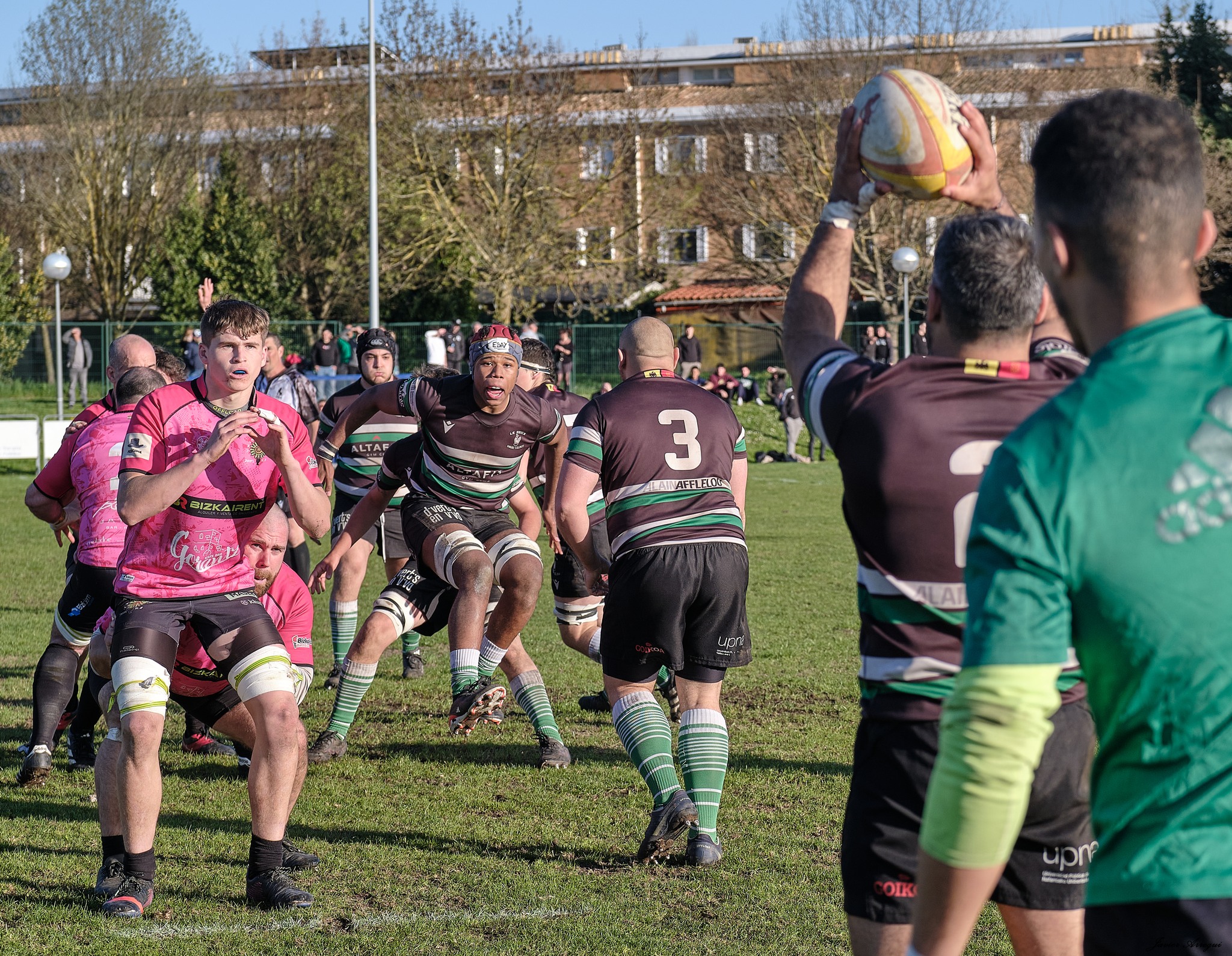 Javier BARREALES ALVES - Diego JUAREZ ARNEDO - Talla SAMB ALDASORO -  La Única Rugby Taldea - Uribealdea Rugby Kirol Elkartea - Rugby - FER 2024 - DHB - La Unica RT (41) vs (9) Uribealdea Rugby - Reel 2 (#FER24DHBUNIURI02) Photo by: Javier Arregui | Siuxy Sports 2024-03-23
