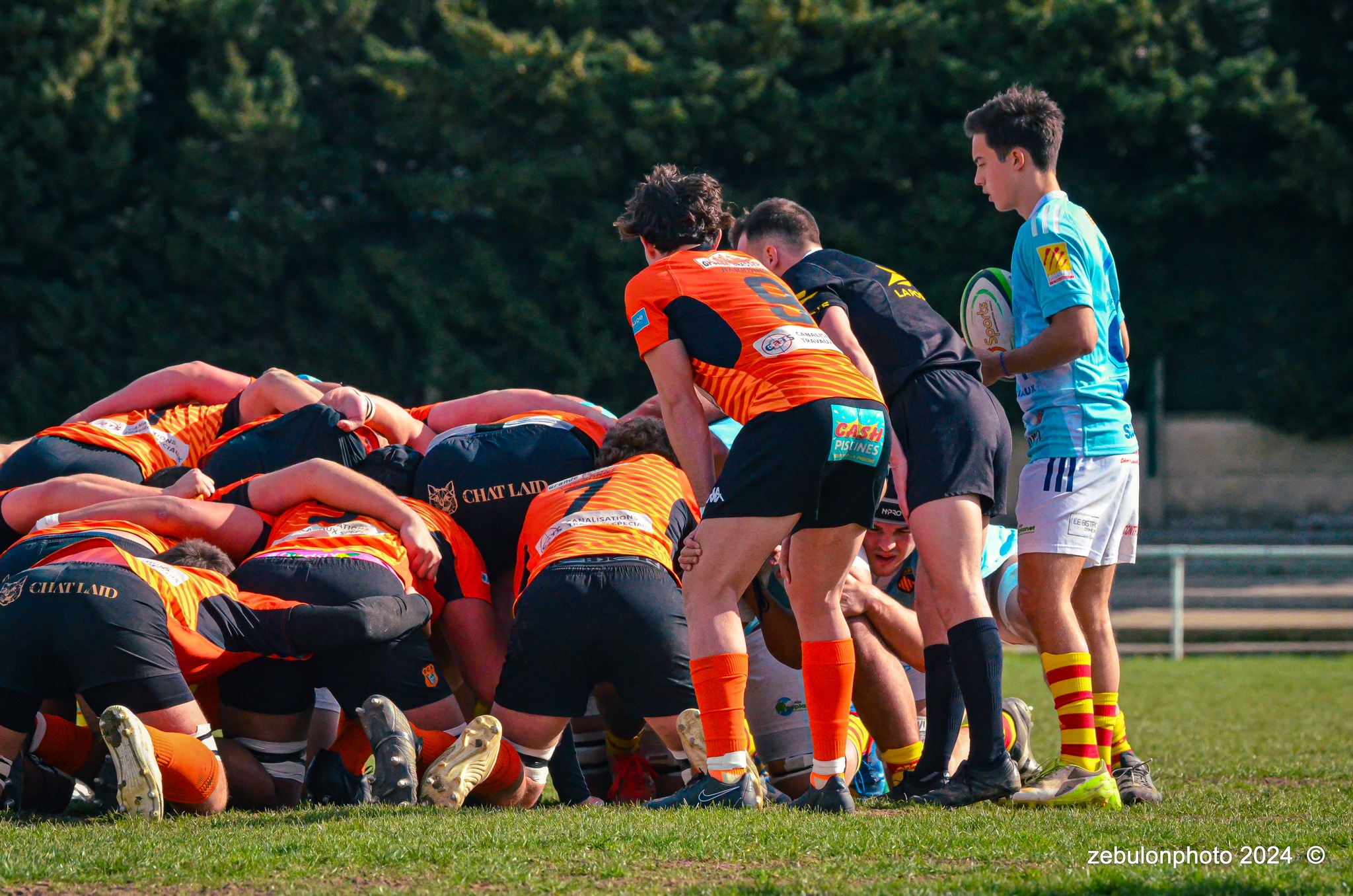  Racing Club Narbonnais - US Arlequins Perpignanais - Rugby - Espoirs - Narbonne vs USAP (#ESP24RCNUSAP02) Photo by: Photo Zebulon | Siuxy Sports 2024-02-17