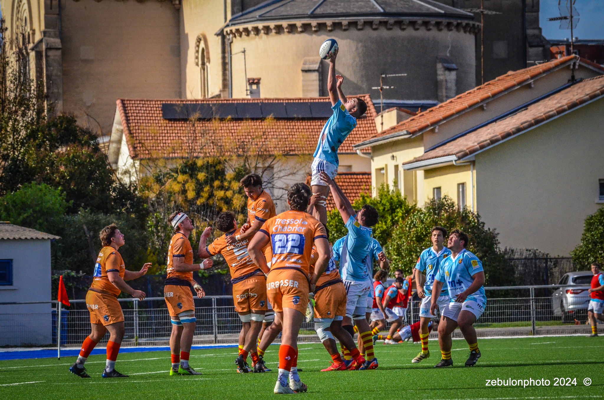  Montpellier Hérault Rugby - US Arlequins Perpignanais - Rugby - 2024 Espoirs - Montpellier (18) vs (7) Perpignan (#ESP24MHRUSAP03) Photo by: Photo Zebulon | Siuxy Sports 2024-03-16
