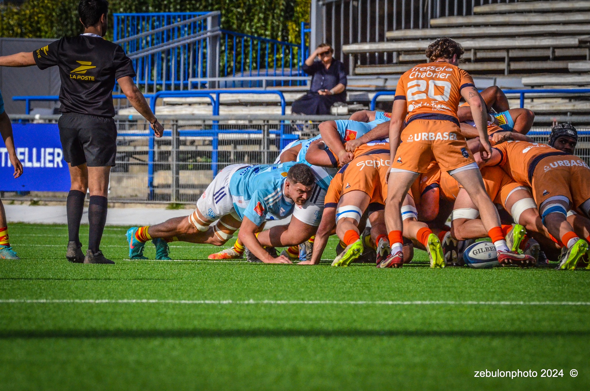  Montpellier Hérault Rugby - US Arlequins Perpignanais - Rugby - 2024 Espoirs - Montpellier (18) vs (7) Perpignan (#ESP24MHRUSAP03) Photo by: Photo Zebulon | Siuxy Sports 2024-03-16