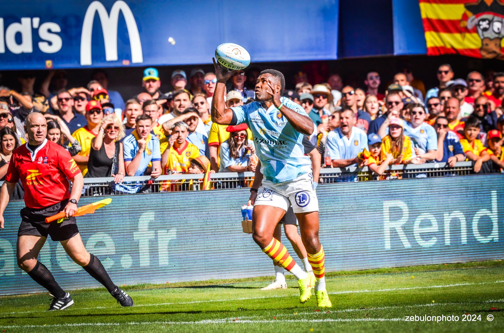  US Arlequins Perpignanais - Lyon Olympique Universitaire - Rugby - FFR 2024 - TOP14 - USAP (51) VS (20) LOU (#FFR24T14USALOU04) Photo by: Photo Zebulon | Siuxy Sports 2024-04-20