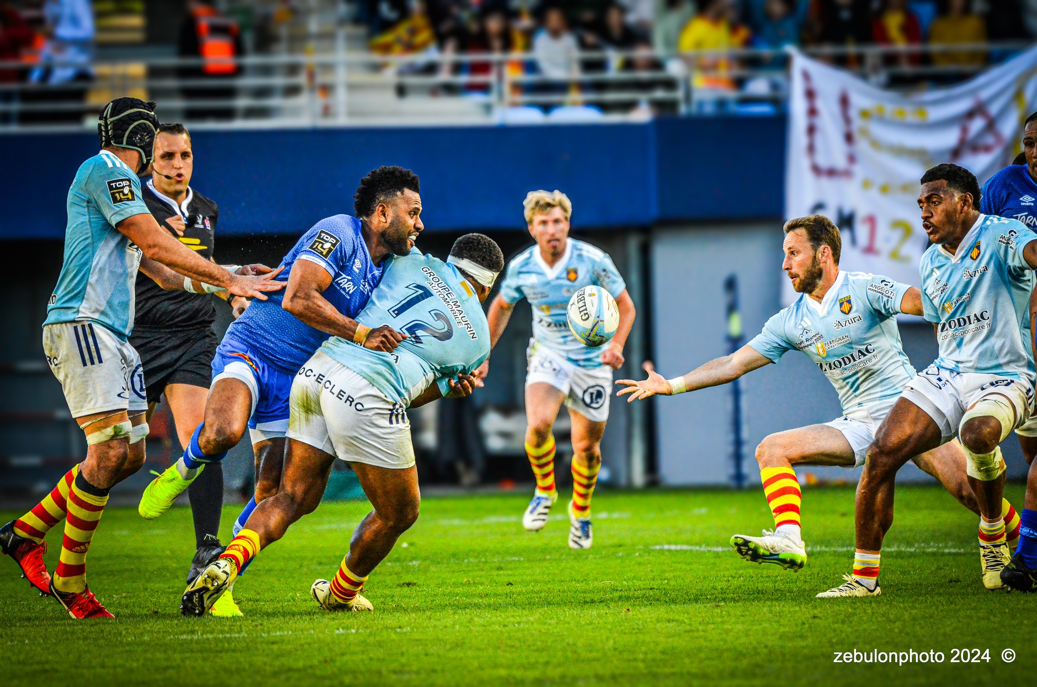  US Arlequins Perpignanais - Castres Olympique - Rugby - FFR 2024 - Top14 - USAP (43) vs (12) Castres  (#FFR24TOPPERCAS03) Photo by: Photo Zebulon | Siuxy Sports 2024-03-30