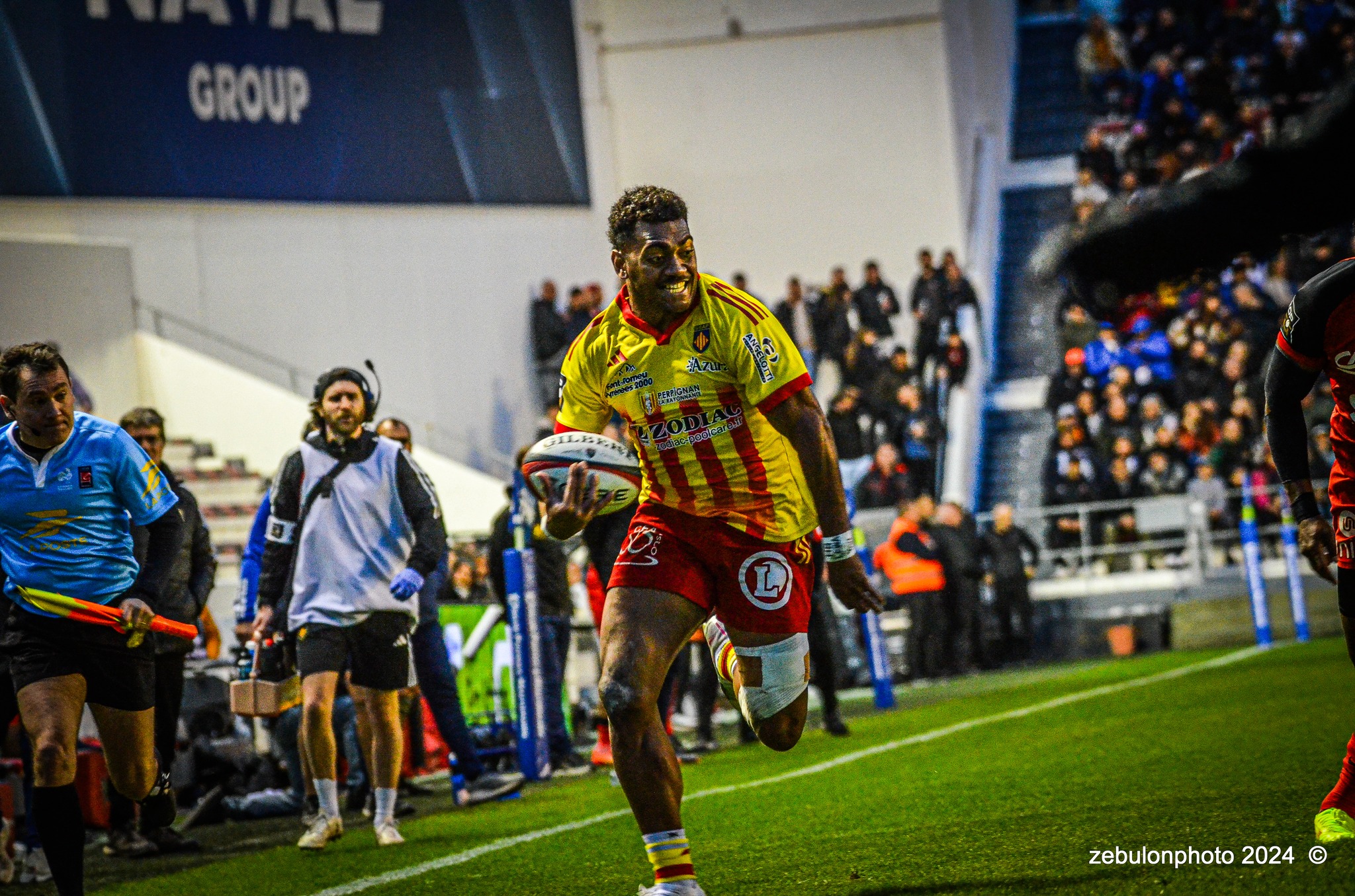 Alivereti DUGUIVALU -  RC Toulonnais - US Arlequins Perpignanais - Rugby - TOP 14 - Toulon (44) vs (22) Perpignan (#TOP1424RCTUSAP03) Photo by: Photo Zebulon | Siuxy Sports 2024-03-02