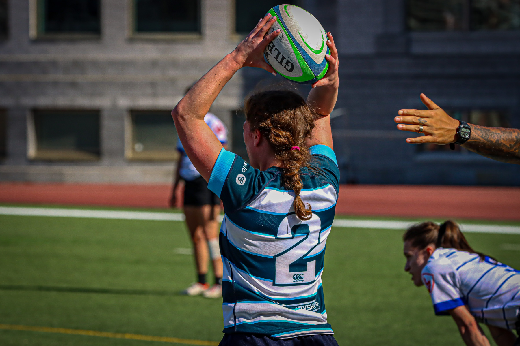  Équipe féminine - Rugby Québec - Ontario Blues (w) - Rugby - QORC-CROQ 2024 - FINALS - QUÉBEC EST (37) VS (13) ONTARIO EST - 1ST POSITION - Reel Mayarts (#QORC24QCEONE16) Photo by: Photo Mayarts | Siuxy Sports 2024-06-01