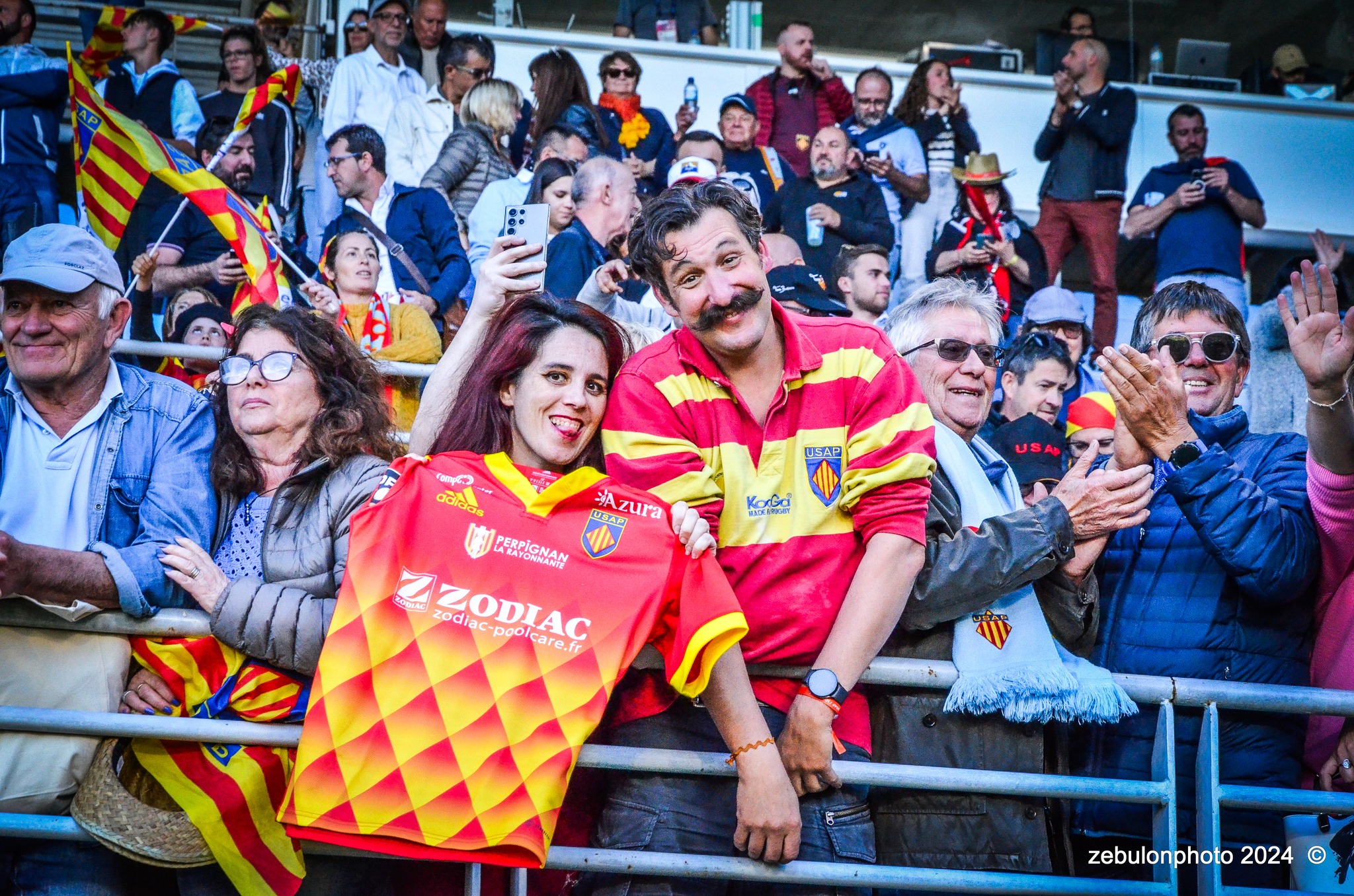  US Arlequins Perpignanais - Lyon Olympique Universitaire - Rugby - FFR 2024 - TOP14 - USAP (51) VS (20) LOU (#FFR24T14USALOU04) Photo by: Photo Zebulon | Siuxy Sports 2024-04-20