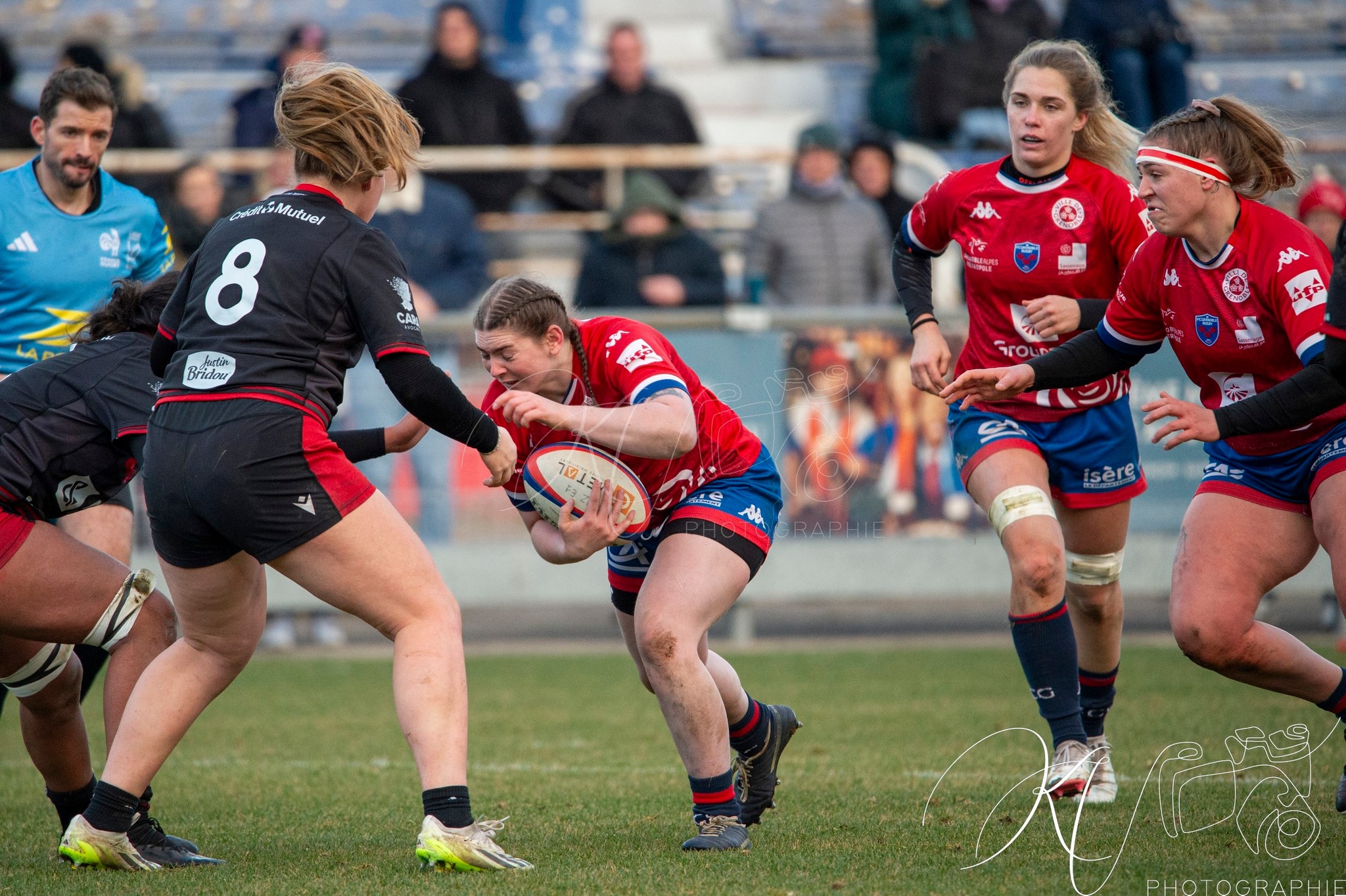  FC Grenoble Rugby - Lyon Olympique Universitaire - Rugby - FFR 2024 - Elite 1 Fém - FCG Amazones (8) vs (5) LOU (#FFR24E1FFCGLOU12) Photo by: Karine Valentin | Siuxy Sports 2024-12-14