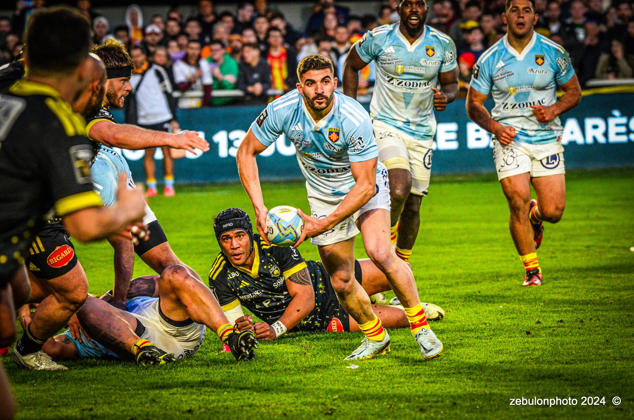  US Arlequins Perpignanais - Stade Rochelais - Rugby - TOP 14 - Perpignan (27) vs (15) La Rochelle (#TOP12USAPSR02) Photo by: Photo Zebulon | Siuxy Sports 2024-02-24