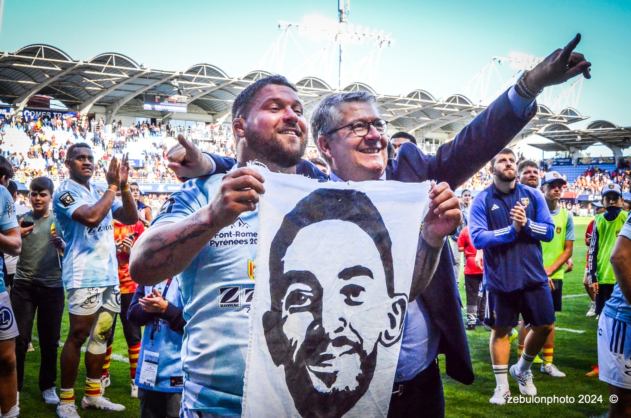  US Arlequins Perpignanais - Lyon Olympique Universitaire - Rugby - FFR 2024 - TOP14 - USAP (51) VS (20) LOU (#FFR24T14USALOU04) Photo by: Photo Zebulon | Siuxy Sports 2024-04-20