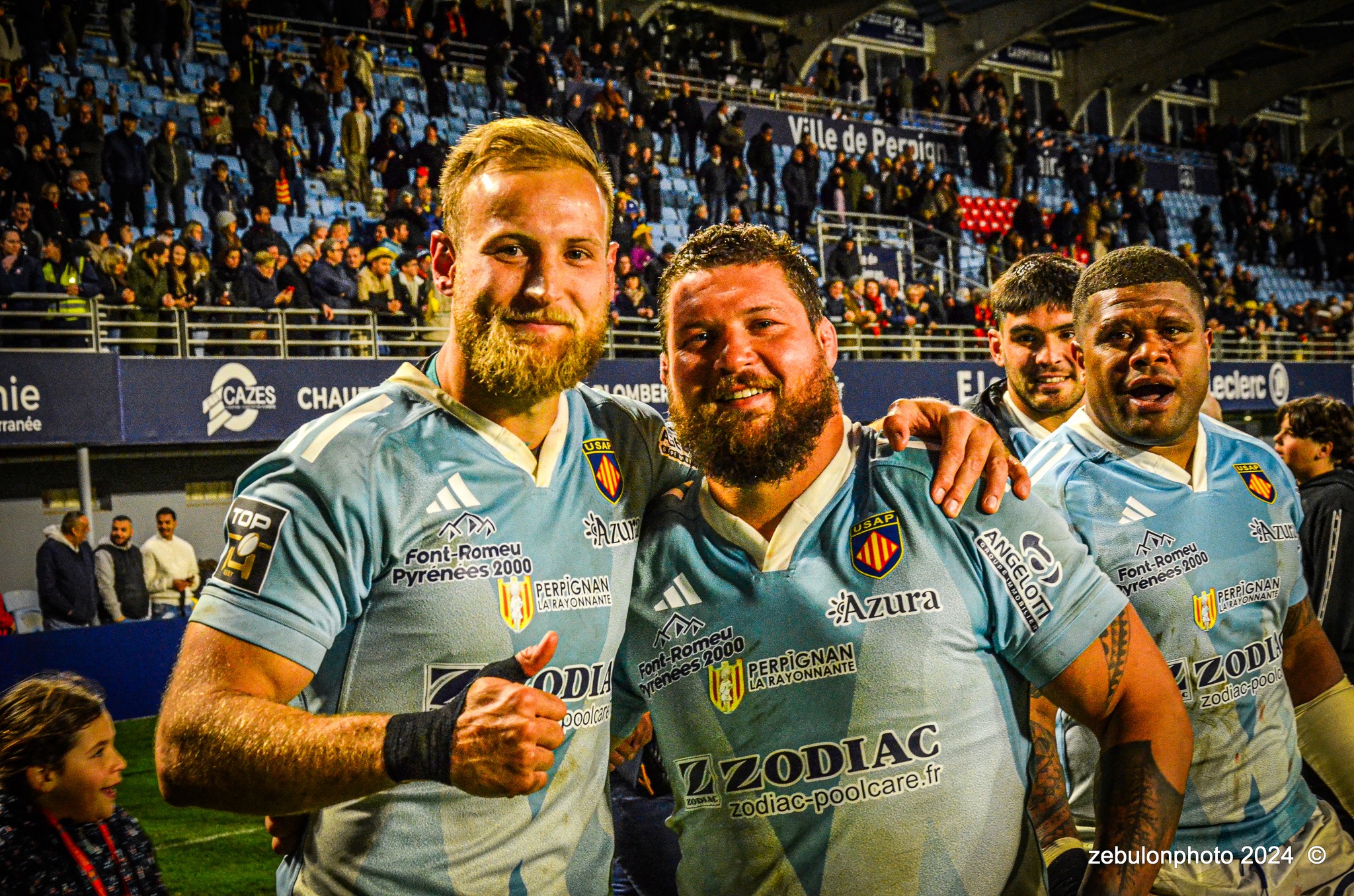  US Arlequins Perpignanais - Stade Rochelais - Rugby - TOP 14 - Perpignan (27) vs (15) La Rochelle (#TOP12USAPSR02) Photo by: Photo Zebulon | Siuxy Sports 2024-02-24