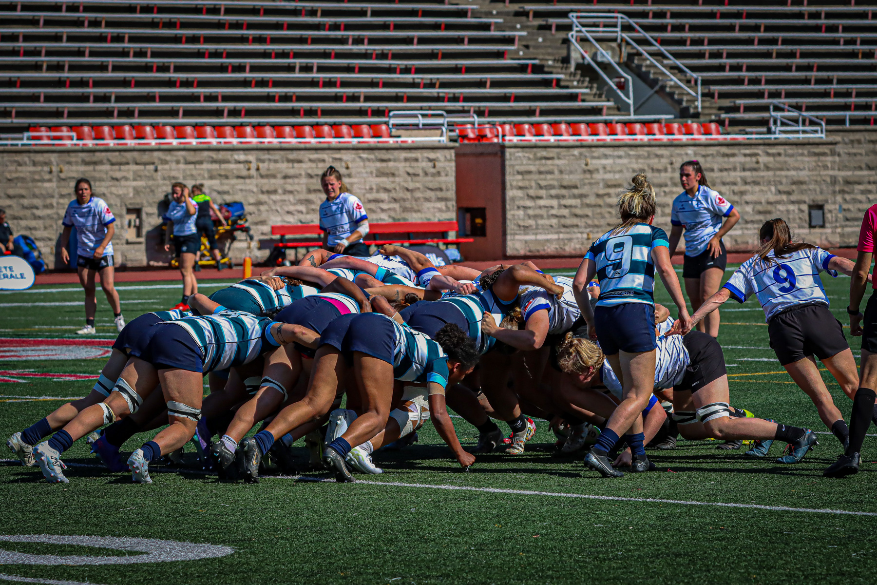  Équipe féminine - Rugby Québec - Ontario Blues (w) - Rugby - QORC-CROQ 2024 - FINALS - QUÉBEC EST (37) VS (13) ONTARIO EST - 1ST POSITION - Reel Mayarts (#QORC24QCEONE16) Photo by: Photo Mayarts | Siuxy Sports 2024-06-01