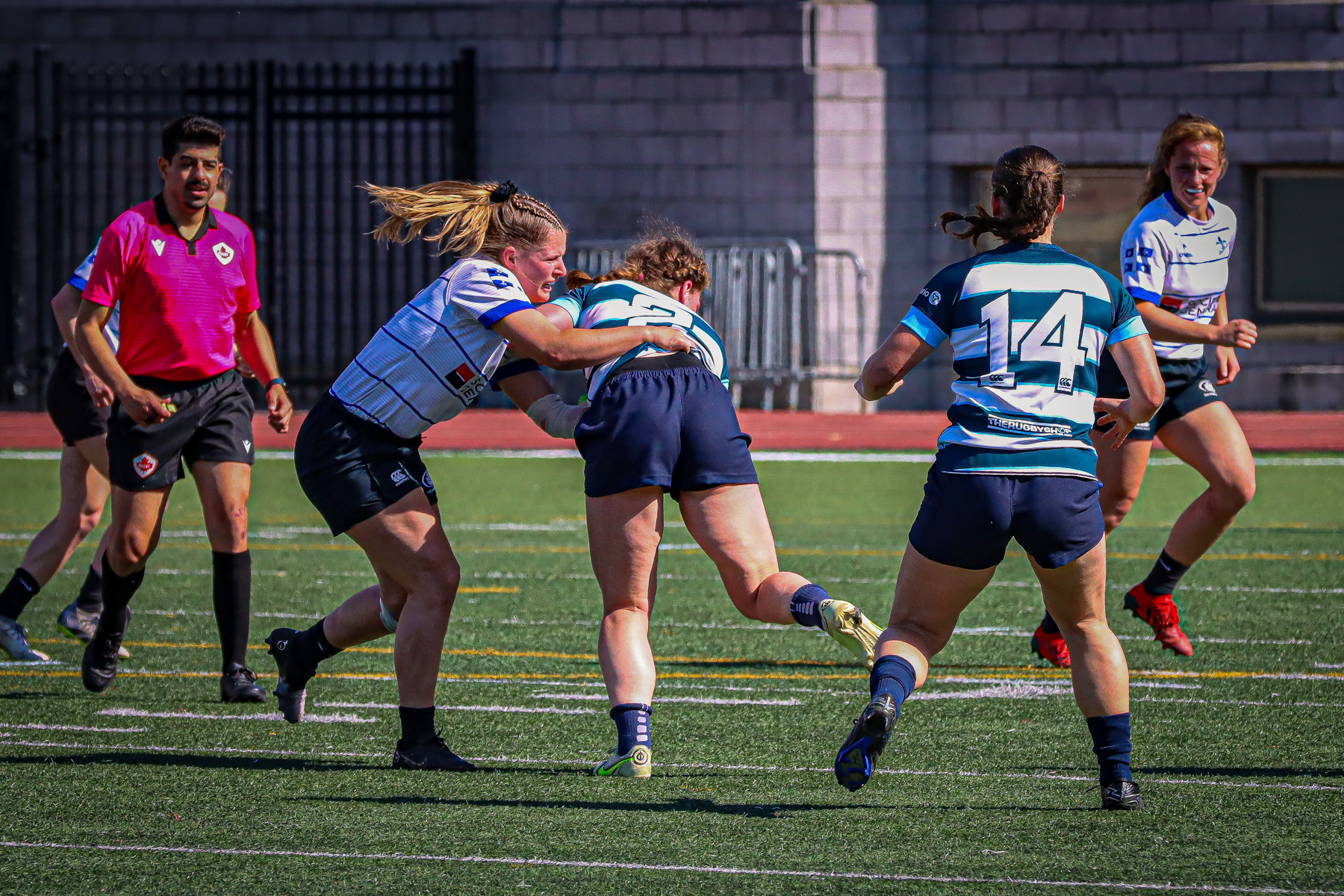  Équipe féminine - Rugby Québec - Ontario Blues (w) - Rugby - QORC-CROQ 2024 - FINALS - QUÉBEC EST (37) VS (13) ONTARIO EST - 1ST POSITION - Reel Mayarts (#QORC24QCEONE16) Photo by: Photo Mayarts | Siuxy Sports 2024-06-01