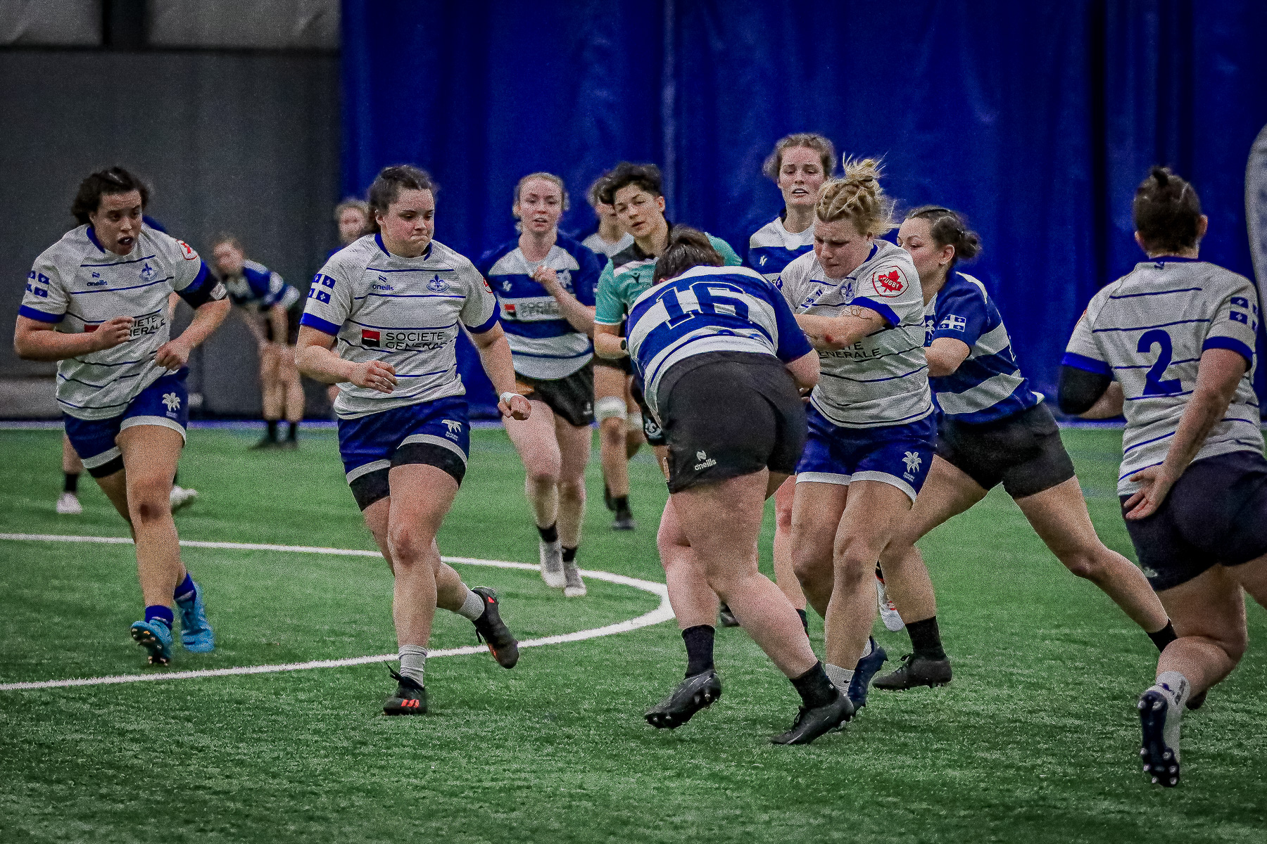 Emma GALLAGHER - Carolane LARIVIÈRE - Adèle SAMSON -  Équipe féminine - Rugby Québec -  - Rugby - QORC-CROQ 2024 - Québec Est (22) vs (16) Québec Ouest  (#RQ24CROQESTOUE04) Photo by: Photo Mayarts | Siuxy Sports 2024-04-01