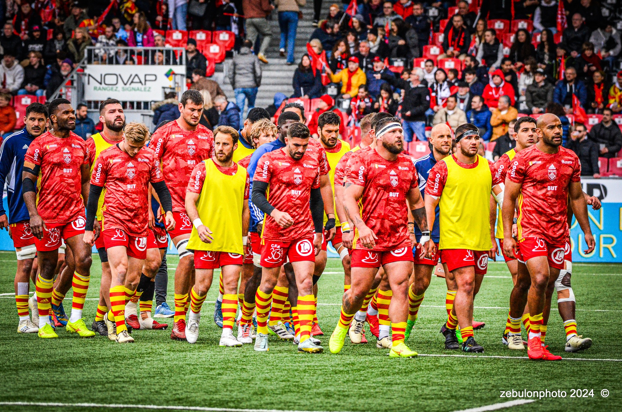  US Oyonnax Rugby - US Arlequins Perpignanais - Rugby - FFR - 2024 Top14 - Oyonnax (14) vs (15) USAP (#FFR24T14OYPP03) Photo by: Photo Zebulon | Siuxy Sports 2024-03-23