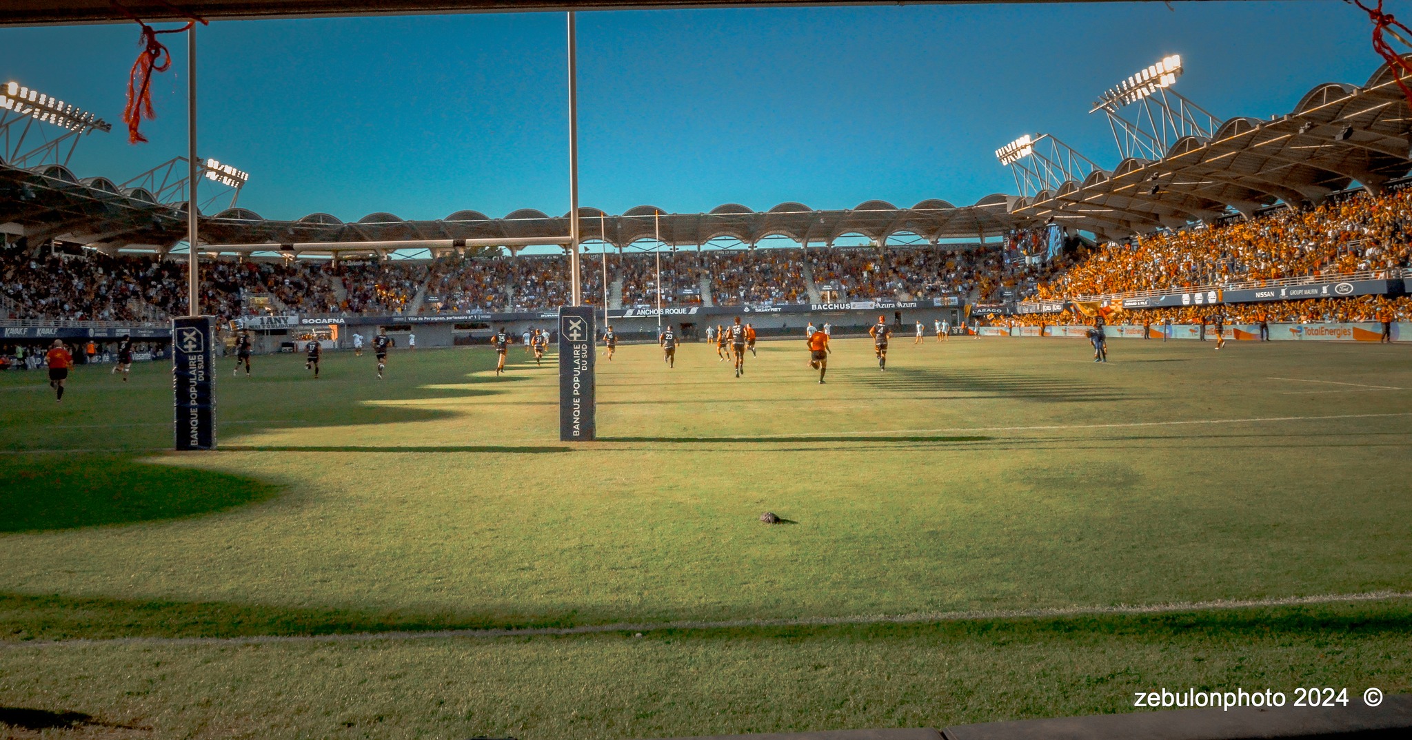  US Arlequins Perpignanais - Lyon Olympique Universitaire - Rugby - FFR 2024 - TOP14 - USAP (51) VS (20) LOU (#FFR24T14USALOU04) Photo by: Photo Zebulon | Siuxy Sports 2024-04-20