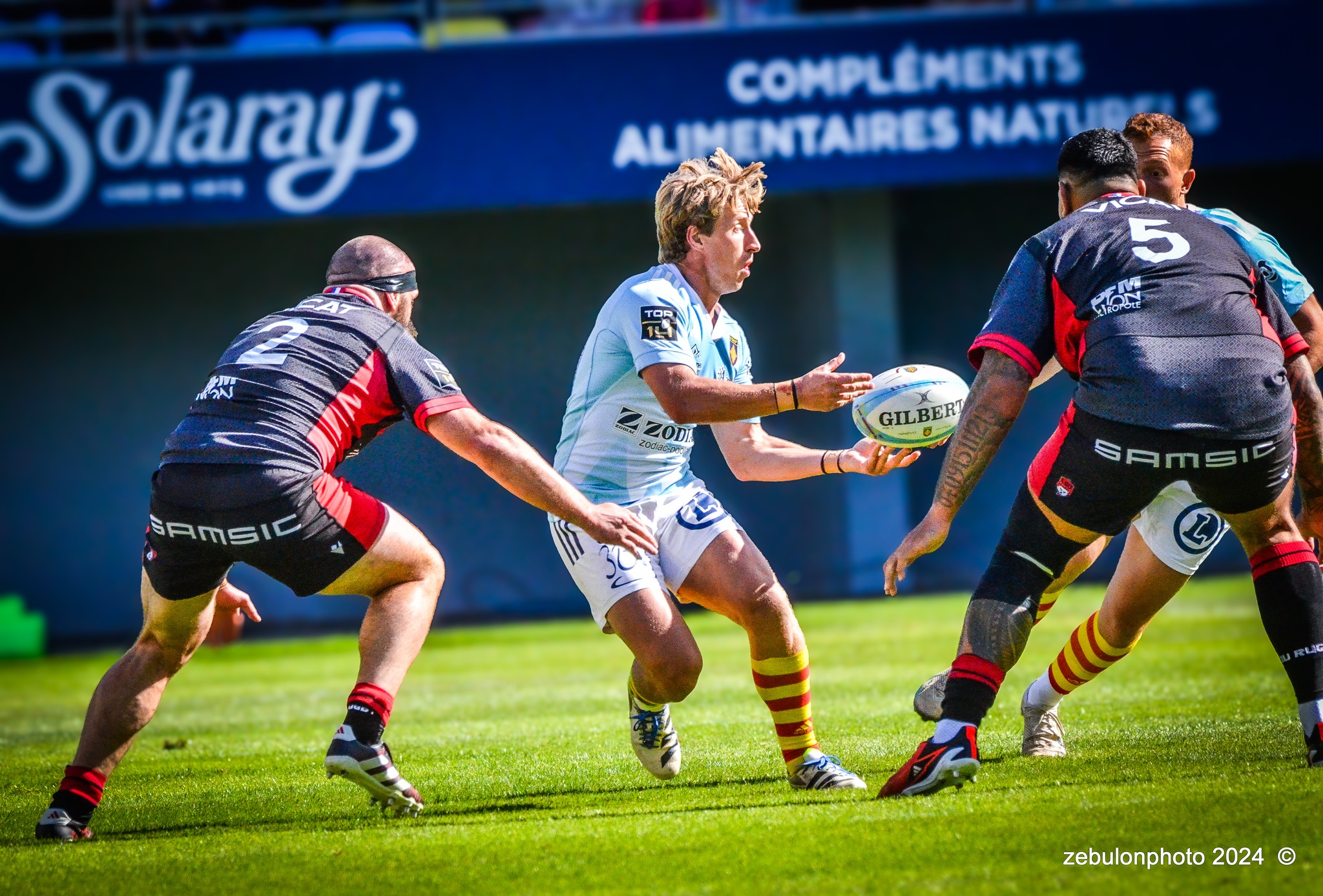  US Arlequins Perpignanais - Lyon Olympique Universitaire - Rugby - FFR 2024 - TOP14 - USAP (51) VS (20) LOU (#FFR24T14USALOU04) Photo by: Photo Zebulon | Siuxy Sports 2024-04-20